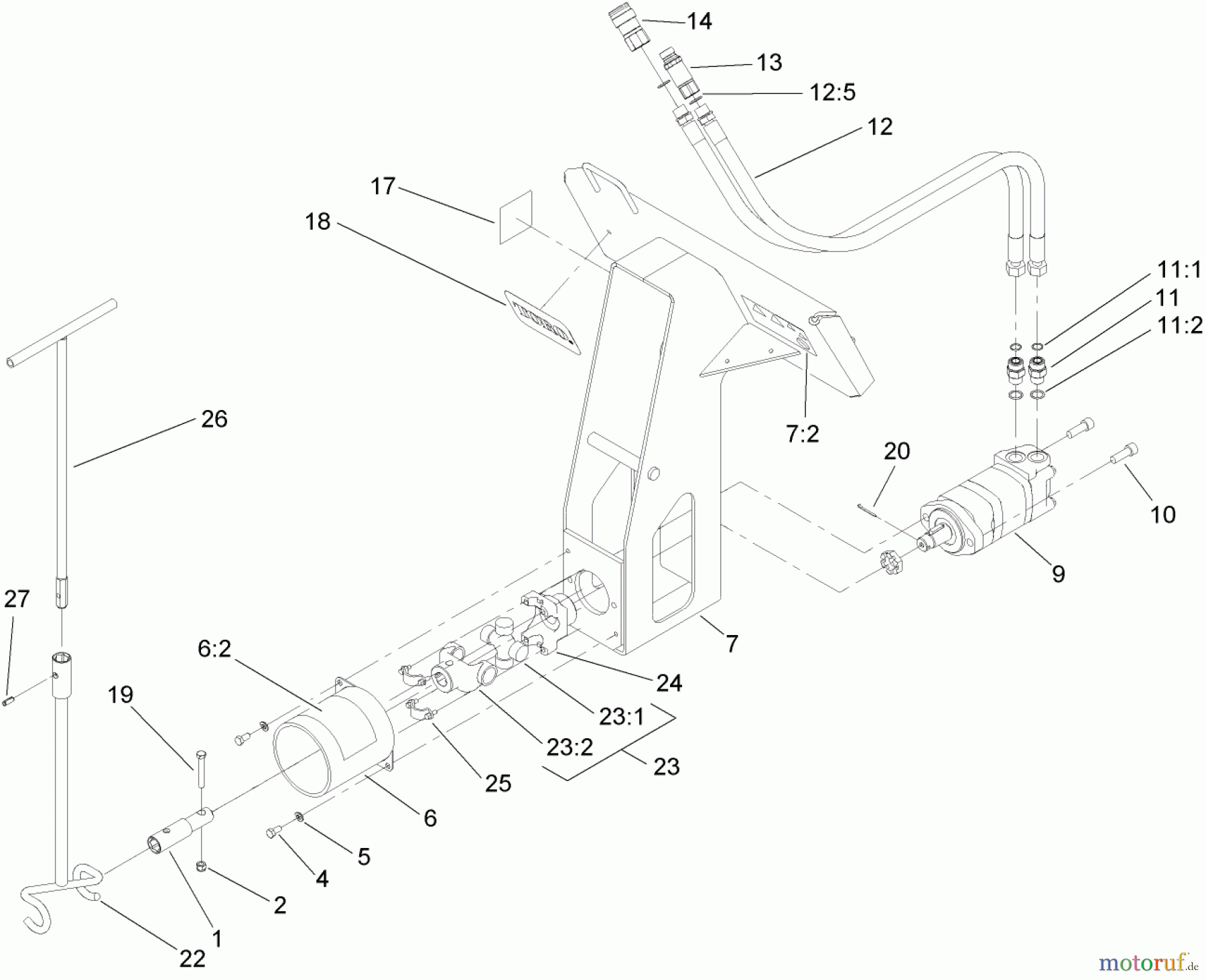  Compact Utility Attachments 22420 - Toro Bore Drive Head Attachment, Dingo Compact Utility Loader (SN: 260000001 - 260999999) (2006) BORE DRIVE HEAD ASSEMBLY