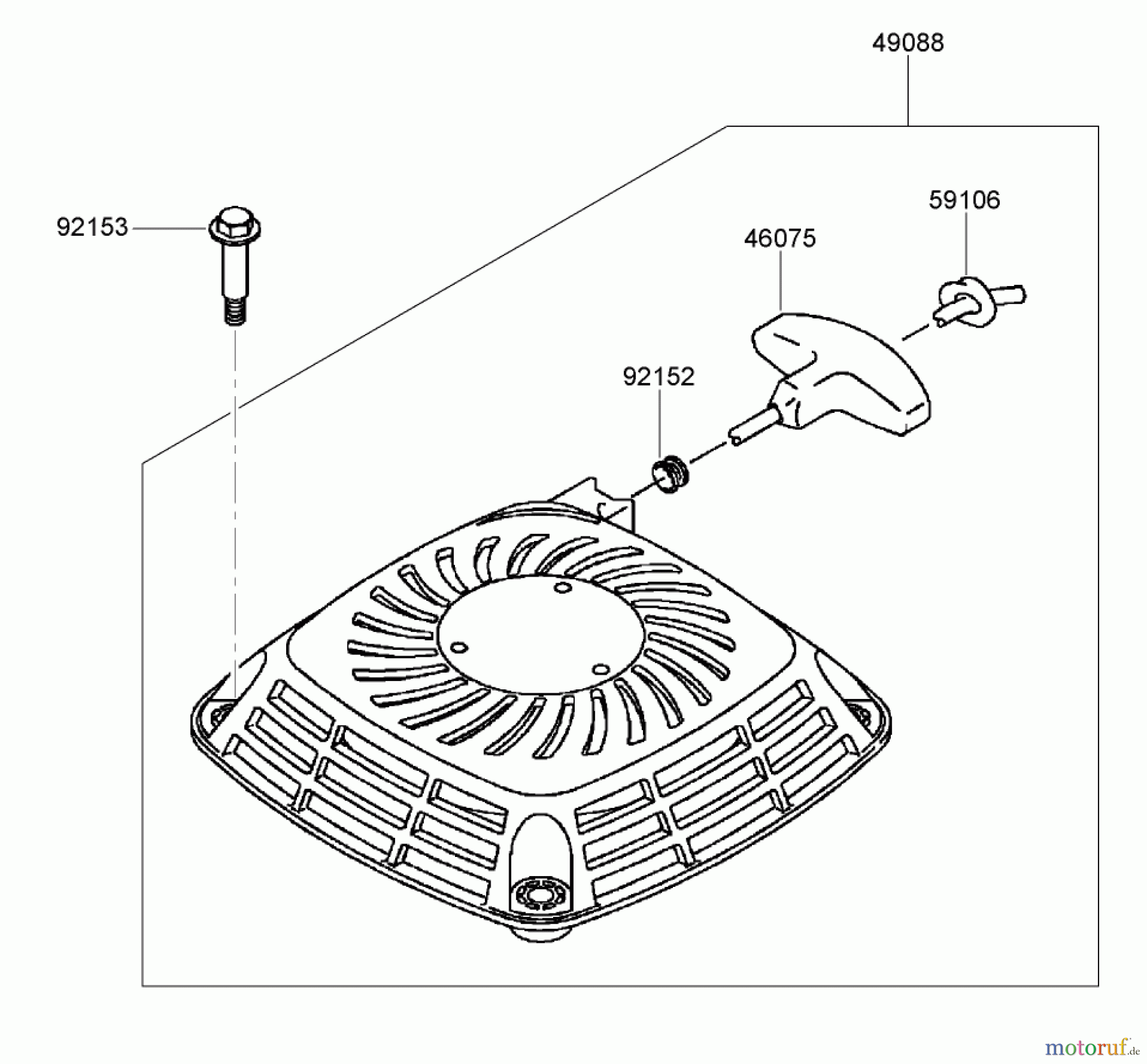  Rasenmäher 22164TE - Toro HD53 Lawn Mower (SN: 280000001 - 280999999) (2008) STARTER ASSEMBLY KAWASAKI FJ180V-AS28