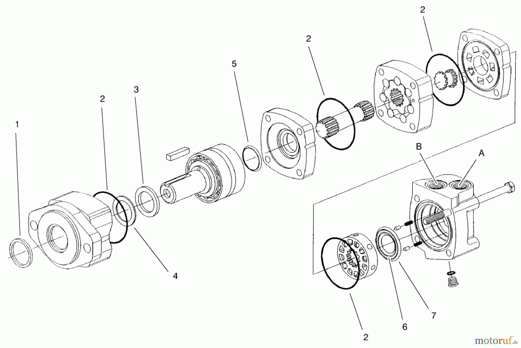  Compact Utility Attachments 22420 - Toro Bore Drive Head Attachment, Dingo Compact Utility Loader (SN: 890001 - 899999) (1998) HYDRAULIC MOTOR ASSEMBLY NO. 98-8280