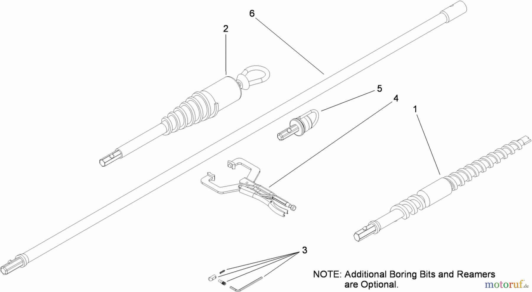  Compact Utility Attachments 22421 - Toro Rod and Reamer, Dingo Compact Utility Loader ROD AND REAMER ASSEMBLY