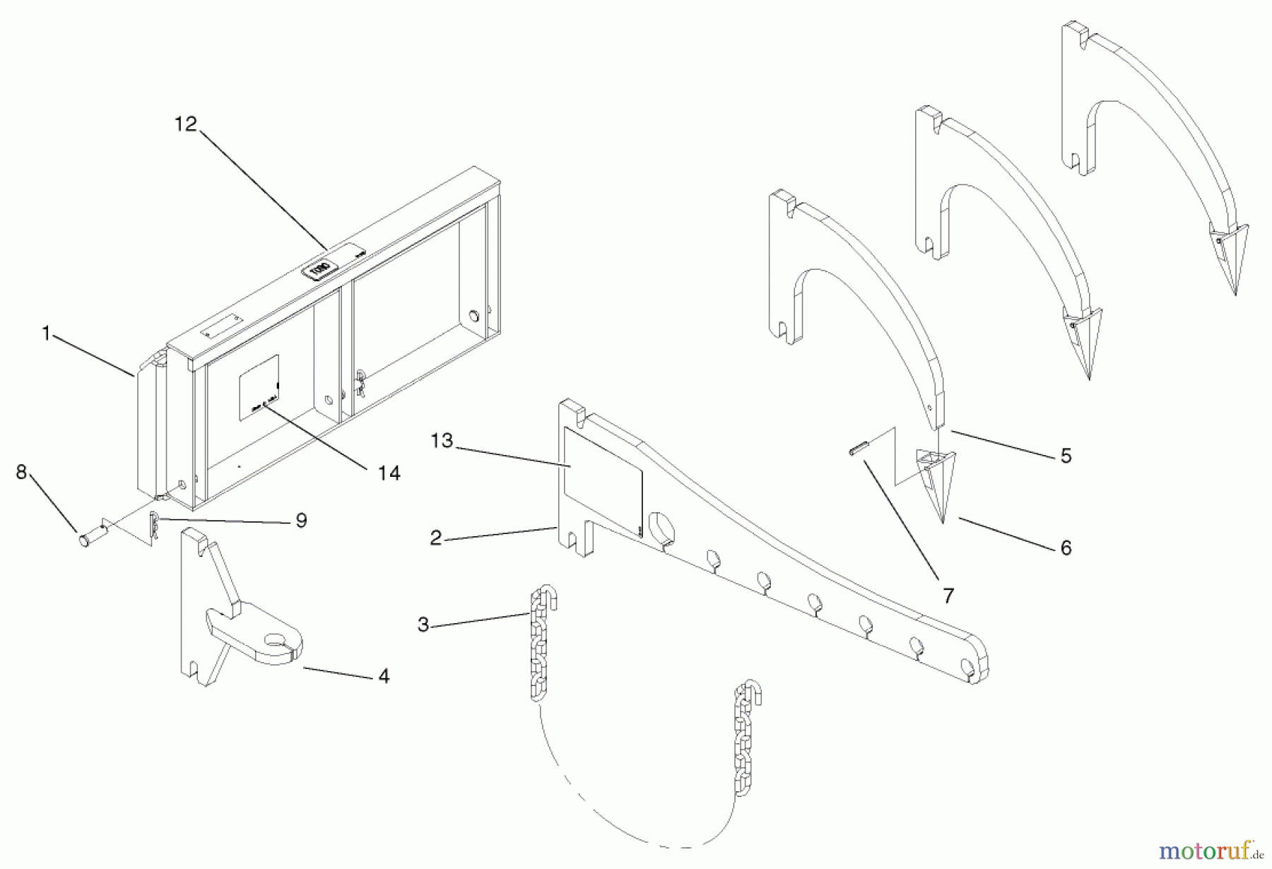  Compact Utility Attachments 22423 - Toro Multi-Purpose Tool, Dingo Compact Utility Loader (SN: 210000001 - 210999999) (2001) MULTI-PURPOSE TOOL ASSEMBLY