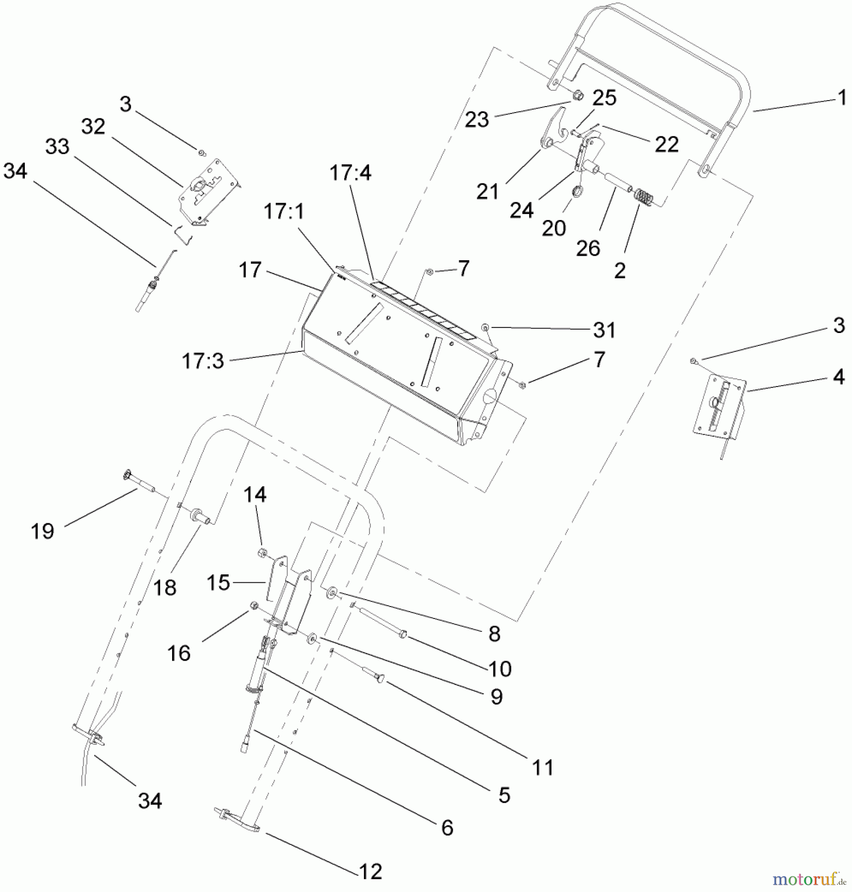  Rasenmäher 22168TE - Toro 53cm Heavy-Duty Recycler Mower (SN: 250000001 - 250999999) (2005) CONTROL PANEL ASSEMBLY