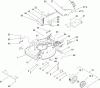 Rasenmäher 22168TE - Toro 53cm Heavy-Duty Recycler Mower (SN: 250000001 - 250999999) (2005) Listas de piezas de repuesto y dibujos DECK, CHUTE AND WHEEL ASSEMBLY