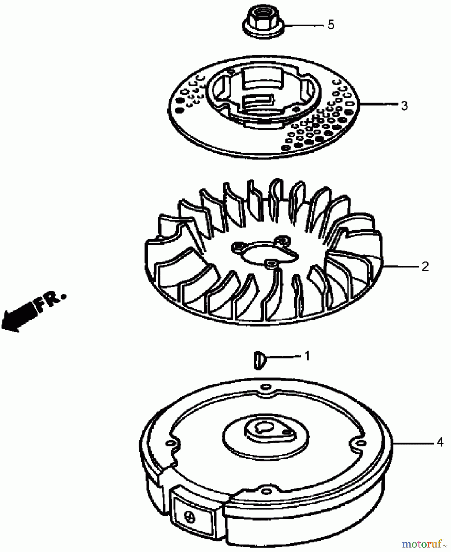  Rasenmäher 22168TE - Toro 53cm Heavy-Duty Recycler Mower (SN: 250000001 - 250999999) (2005) FLYWHEEL ASSEMBLY HONDA GXV160A1 T1AH