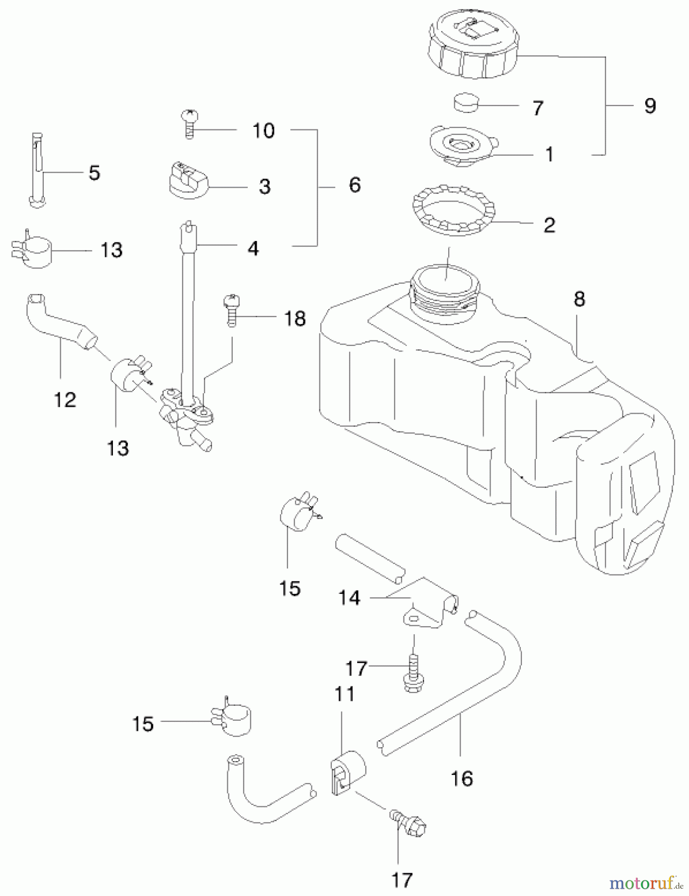  Rasenmäher 22170 - Toro Recycler Mower (SN: 9900001 - 9999999) (1999) FUEL TANK/FUEL VALVE