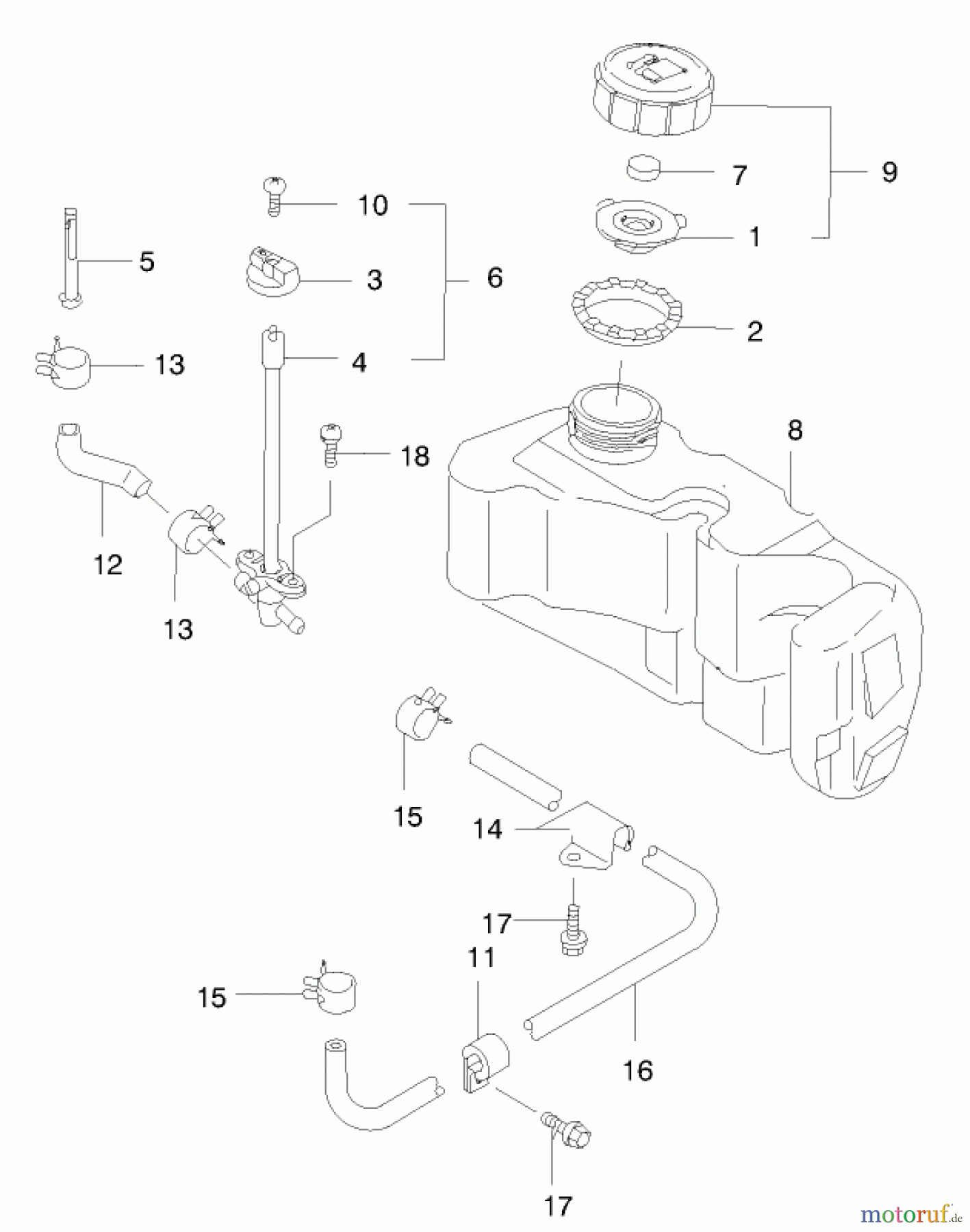  Rasenmäher 22171 - Toro Recycler Mower (SN: 200000001 - 200999999) (2000) FUEL TANK/FUEL VALVE