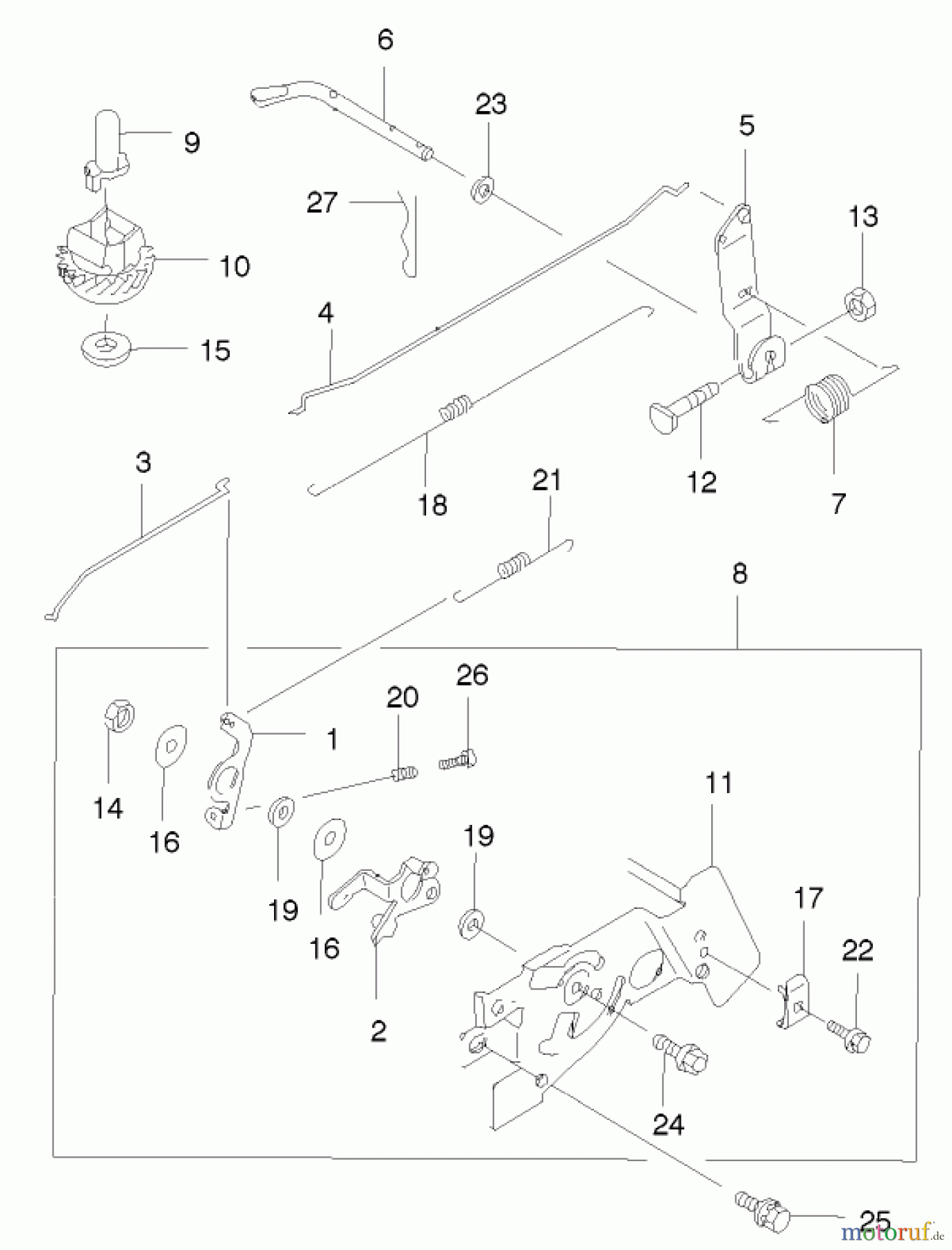  Rasenmäher 22171 - Toro Recycler Mower (SN: 220000001 - 220999999) (2002) CONTROL LINKAGE ASSEMBLY