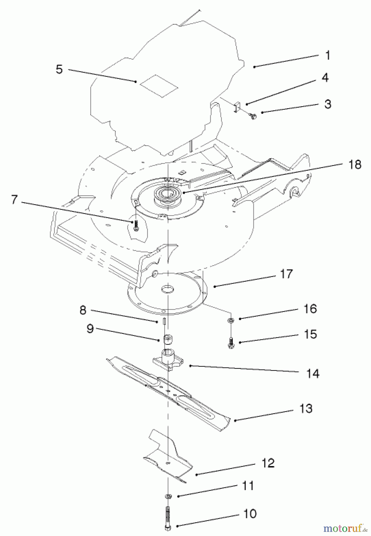  Rasenmäher 22171 - Toro Recycler Mower (SN: 230000001 - 230999999) (2003) ENGINE AND BLADE ASSEMBLY