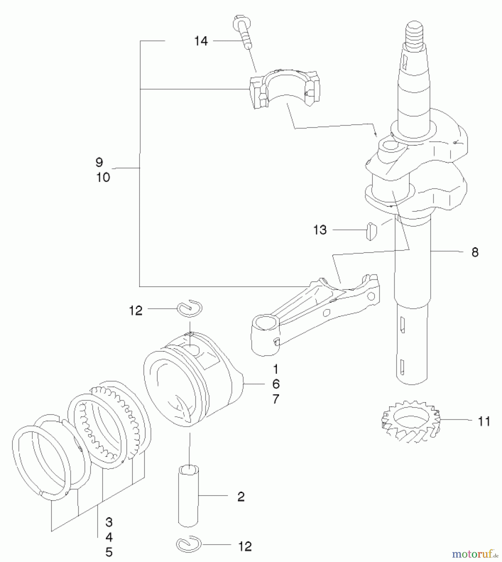  Rasenmäher 22171 - Toro Recycler Mower (SN: 220000001 - 220999999) (2002) PISTON AND CRANKSHAFT ASSEMBLY