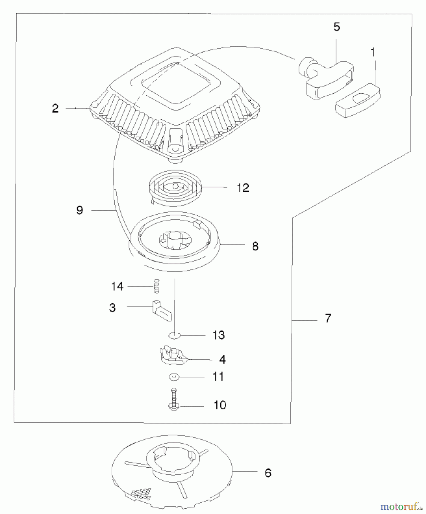  Rasenmäher 22171 - Toro Recycler Mower (SN: 230000001 - 230999999) (2003) RECOIL STARTER ASSEMBLY