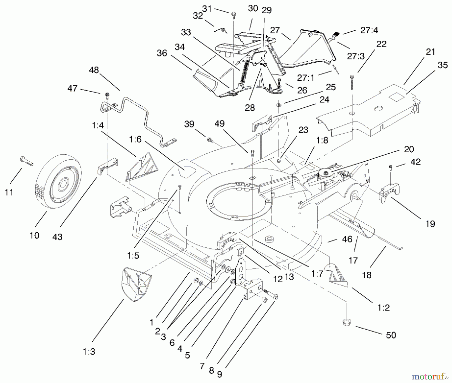  Rasenmäher 22171 - Toro Recycler Mower (SN: 9900001 - 9999999) (1999) HOUSING ASSEMBLY