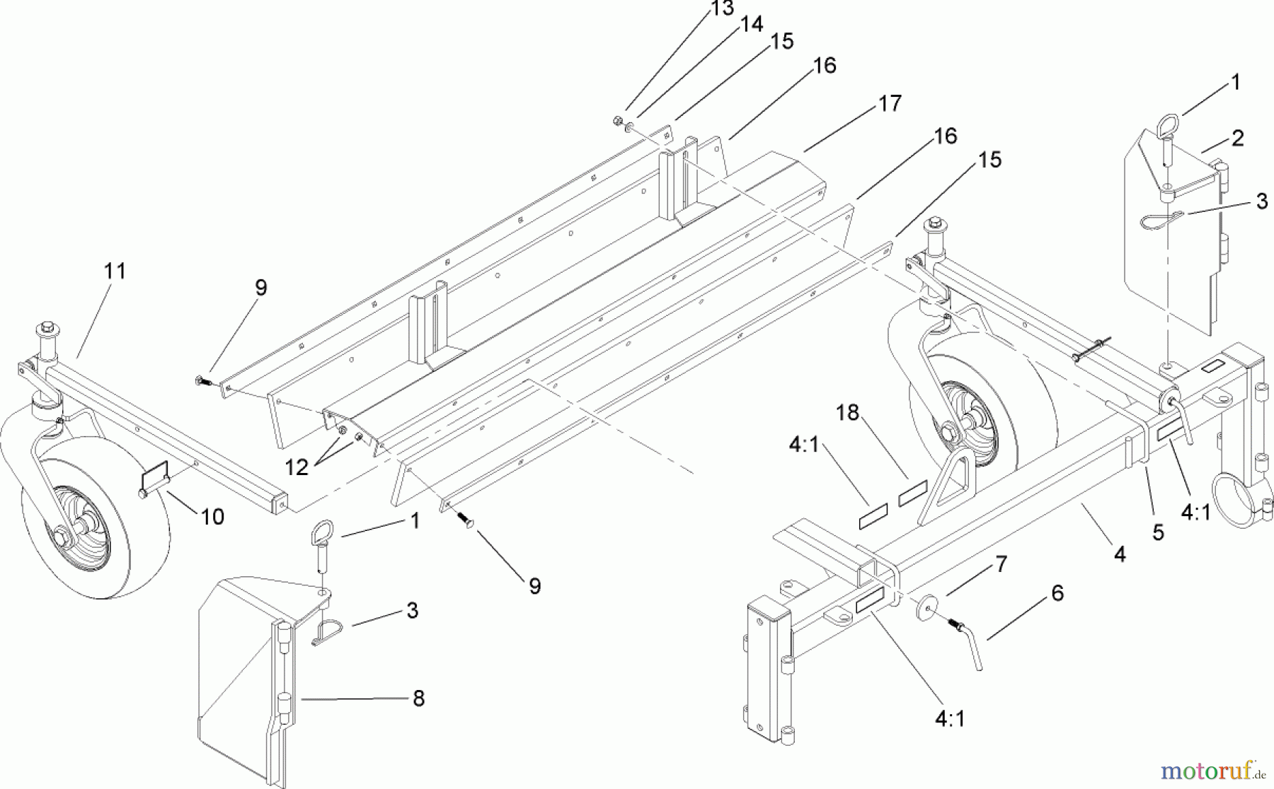  Compact Utility Attachments 22425 - Toro Power Box Rake, Dingo Compact Utility Loaders (SN: 270000001 - 270000050) (2007) FRAME ASSEMBLY