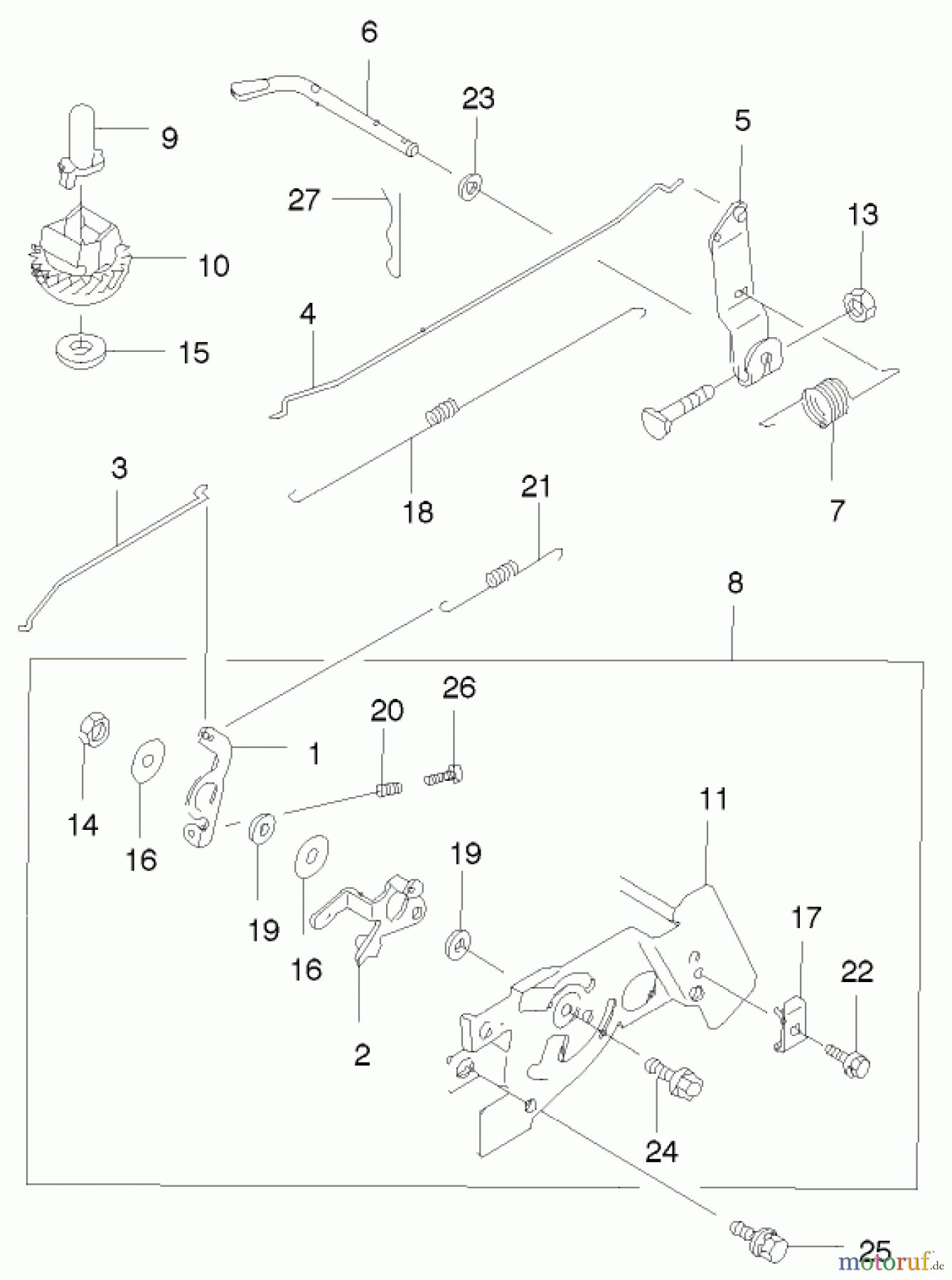  Rasenmäher 22172 - Toro Recycler Mower (SN: 220000001 - 220999999) (2002) CONTROL LINKAGE ASSEMBLY