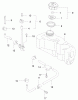 Rasenmäher 22172 - Toro Recycler Mower (SN: 220000001 - 220999999) (2002) Listas de piezas de repuesto y dibujos FUEL TANK AND FUEL VALVE ASSEMBLY