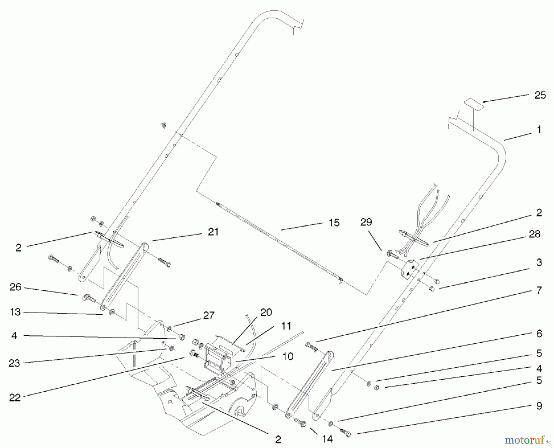  Rasenmäher 22172 - Toro Recycler Mower (SN: 220000001 - 220999999) (2002) HANDLE ASSEMBLY