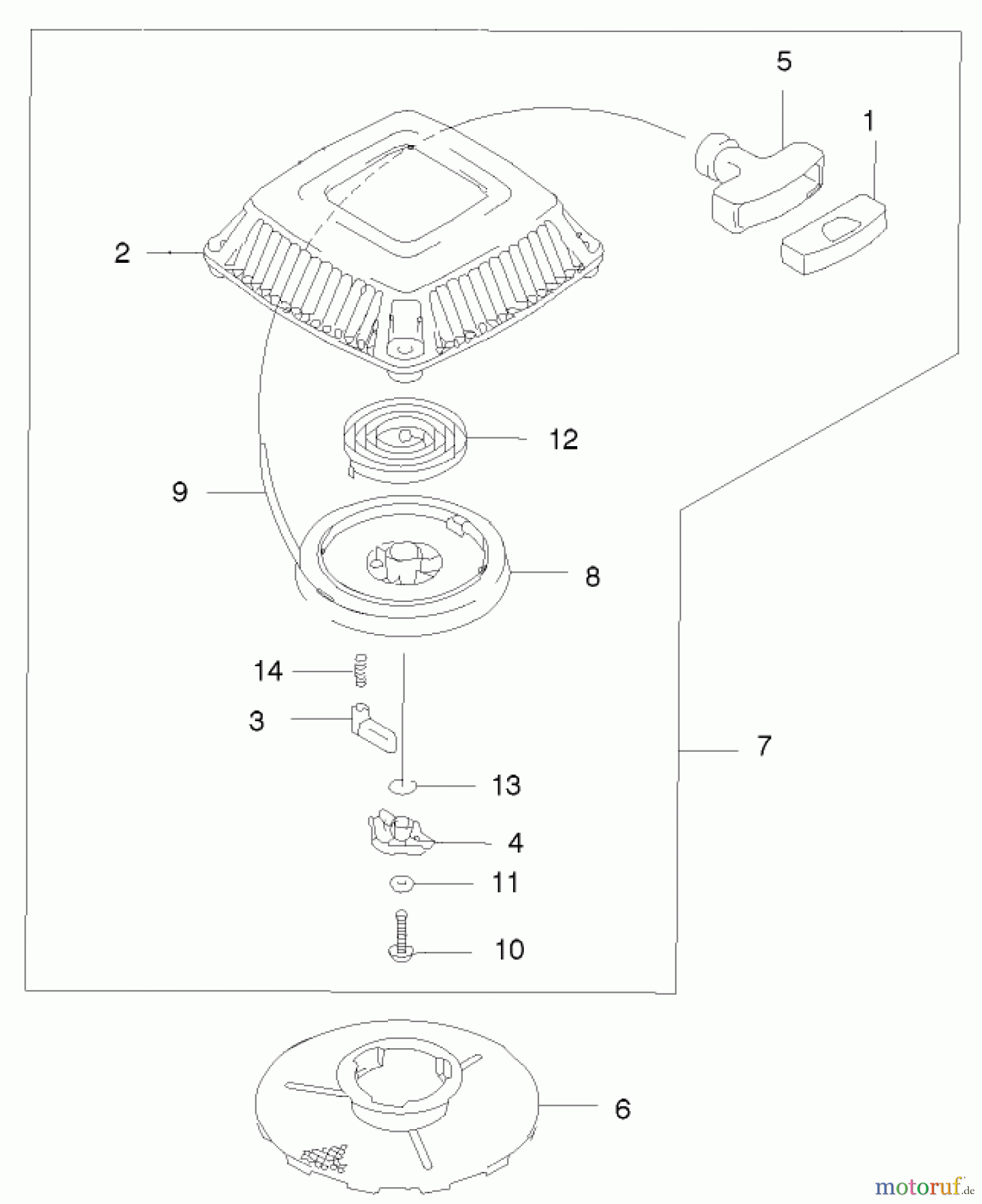  Rasenmäher 22172 - Toro Recycler Mower (SN: 230000001 - 230999999) (2003) RECOIL STARTER ASSEMBLY