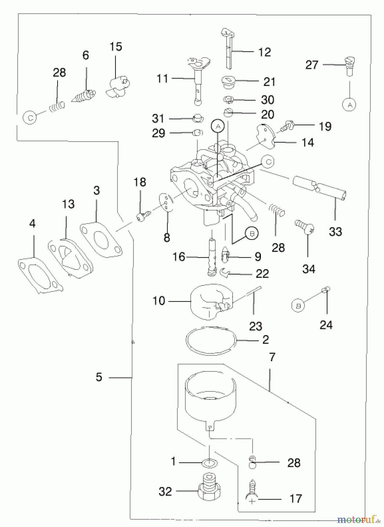  Rasenmäher 22173 - Toro 53cm Heavy-Duty Recycler Mower (SN: 220000001 - 220999999) (2002) CARBURETOR ASSEMBLY