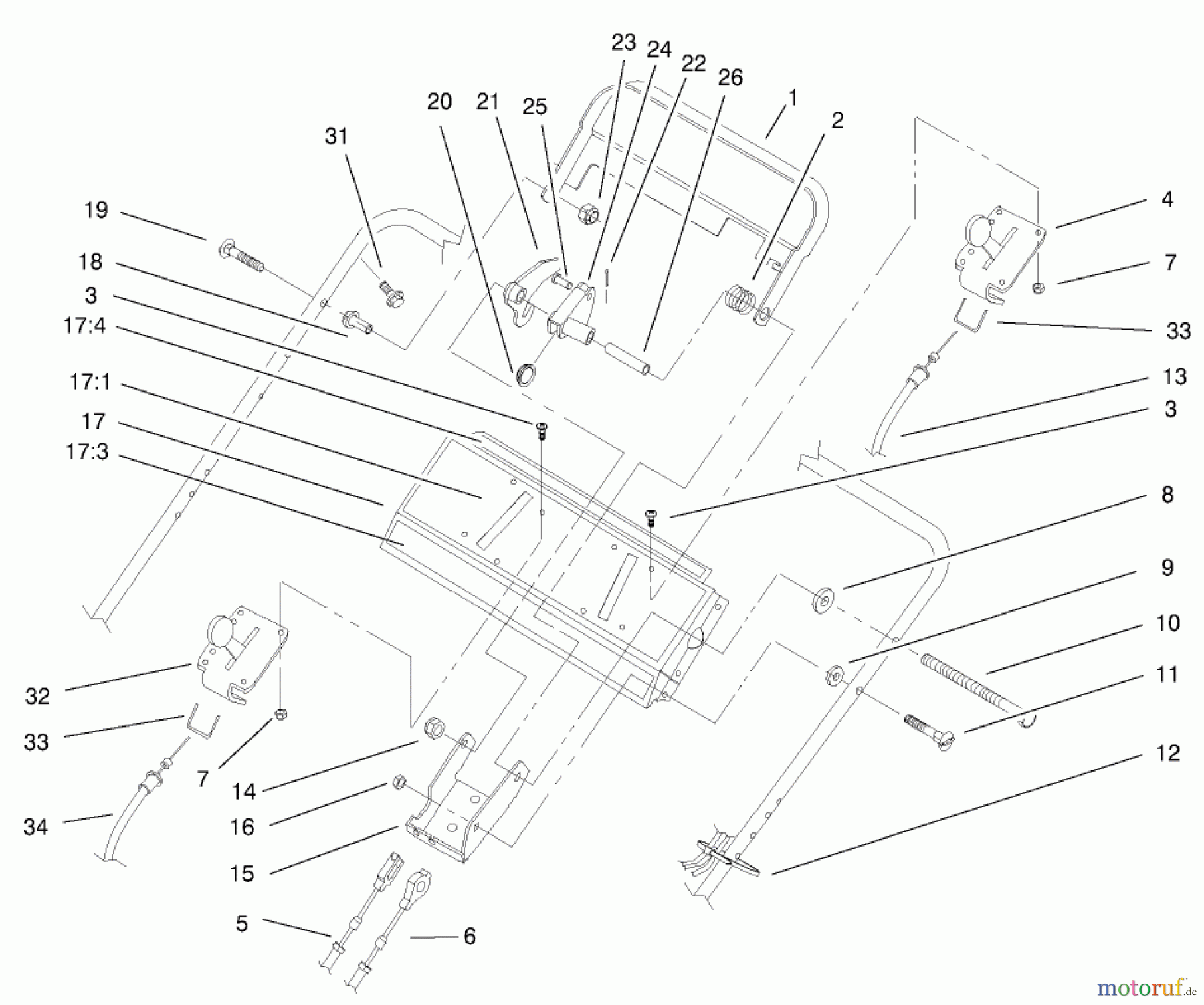  Rasenmäher 22173 - Toro 53cm Heavy-Duty Recycler Mower (SN: 220000001 - 220999999) (2002) CONTROLS, BAILS AND PANEL ASSEMBLY