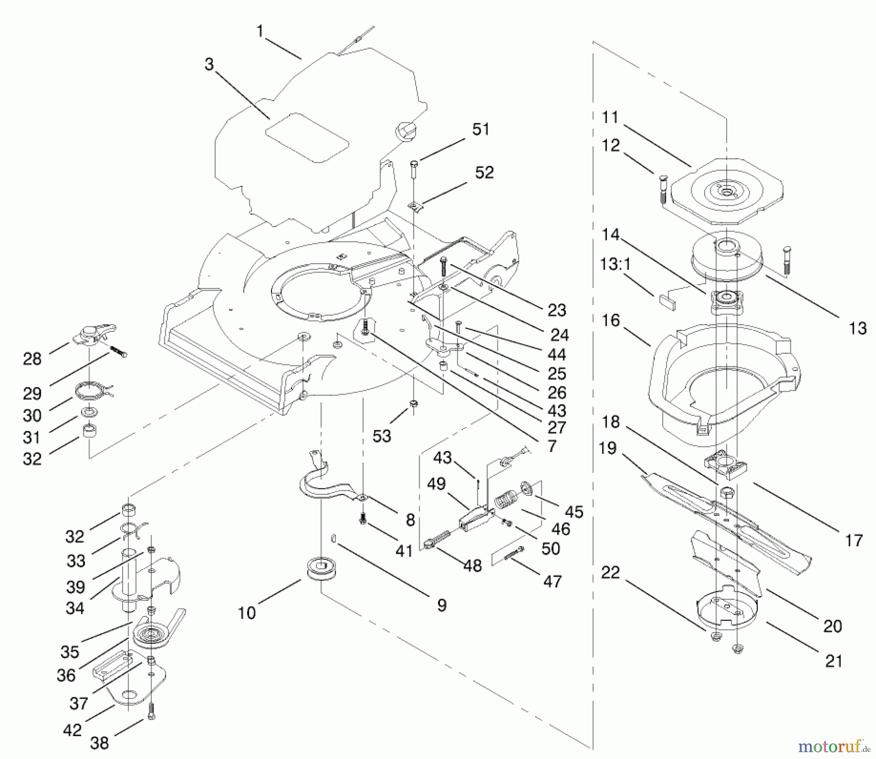  Rasenmäher 22173 - Toro 53cm Heavy-Duty Recycler Mower (SN: 220000001 - 220999999) (2002) ENGINE AND BLADE BRAKE CLUTCH ASSEMBLY