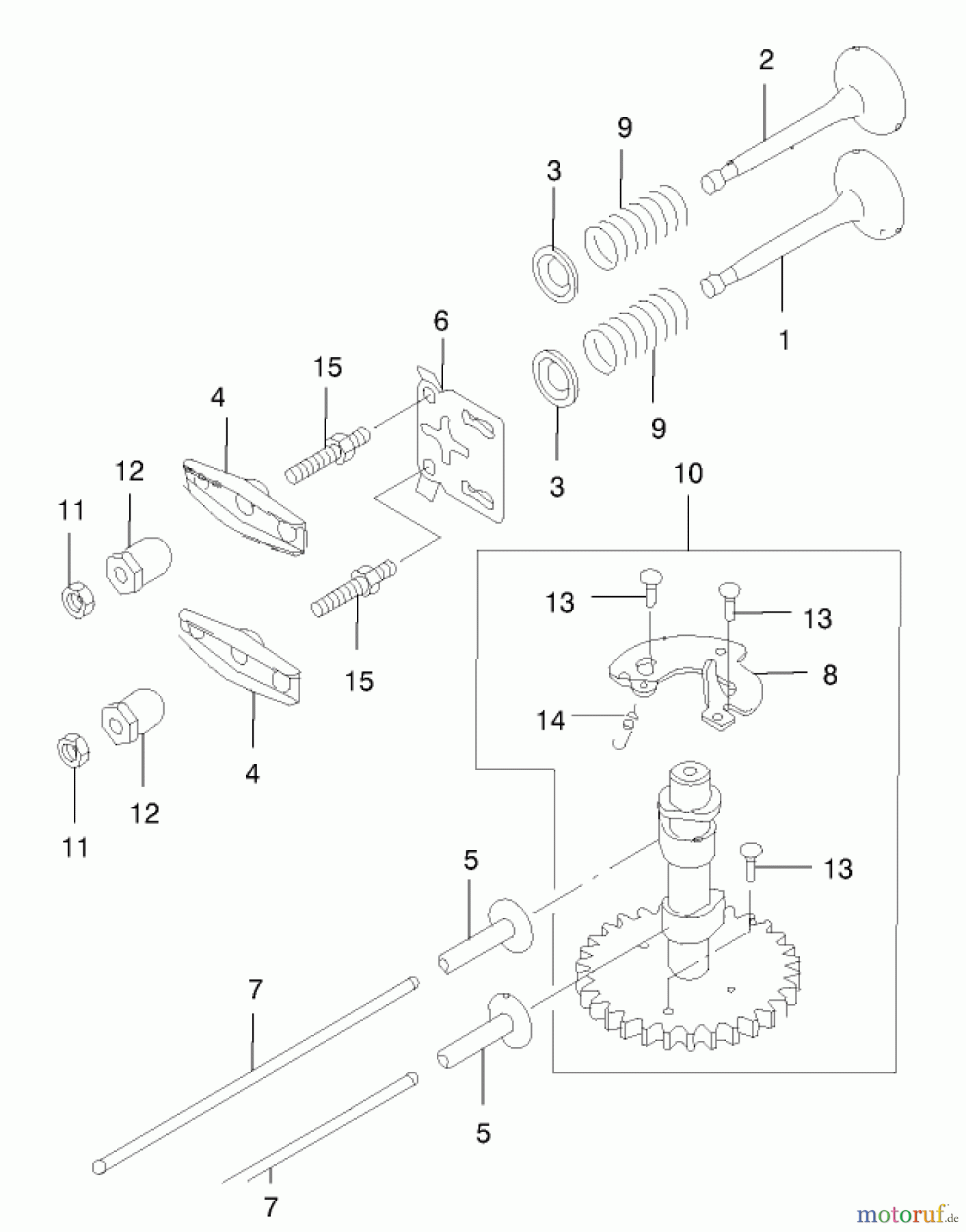  Rasenmäher 22173 - Toro 53cm Heavy-Duty Recycler Mower (SN: 220000001 - 220999999) (2002) VALVES/CAMSHAFT ASSEMBLY