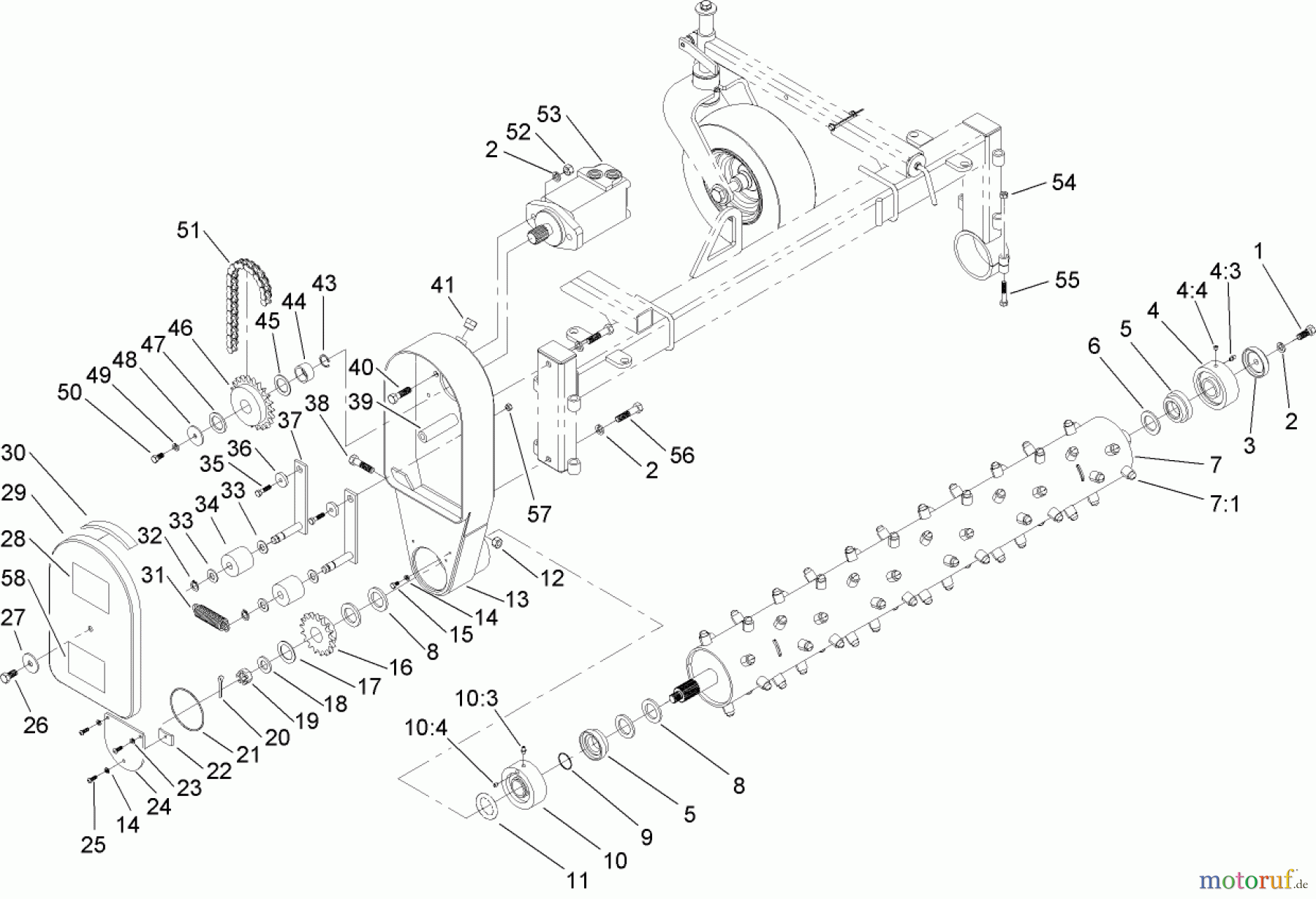  Compact Utility Attachments 22425 - Toro Power Box Rake, Dingo Compact Utility Loaders (SN: 290000001 - 290999999) (2009) DRIVE AND ROLLER ASSEMBLY