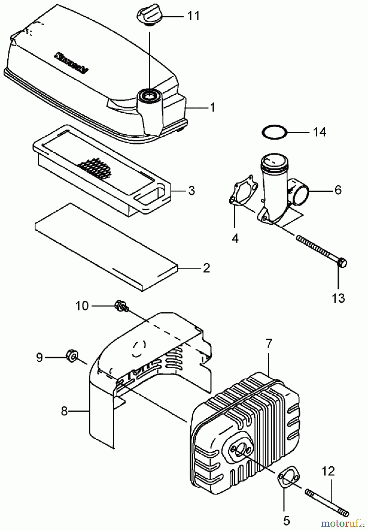  Rasenmäher 22176TE - Toro 53cm Heavy-Duty Recycler Mower (SN: 240000001 - 240999999) (2004) AIR FILTER AND MUFFLER ASSEMBLY