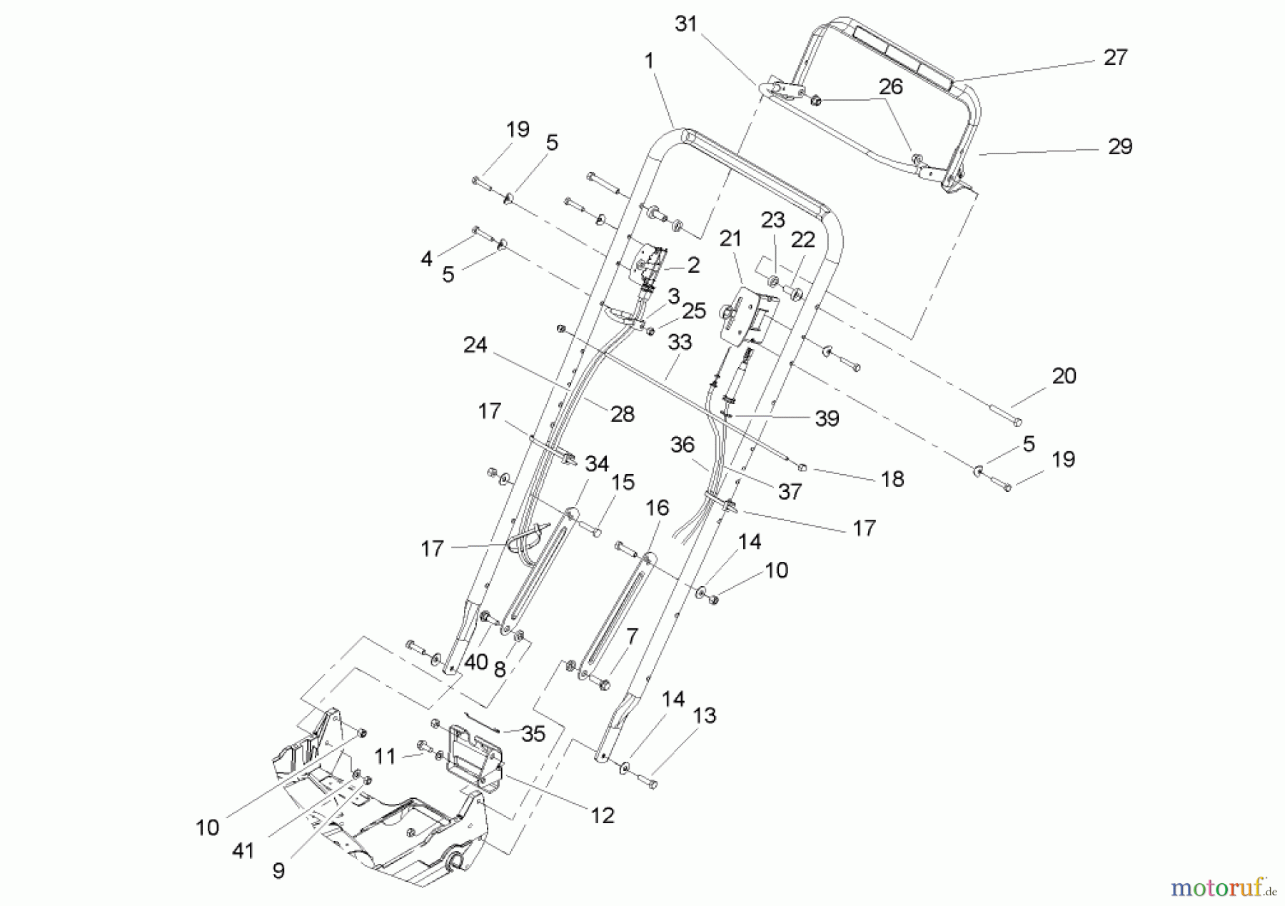  Rasenmäher 22176TE - Toro 53cm Heavy-Duty Recycler Mower (SN: 240000001 - 240999999) (2004) HANDLE ASSEMBLY