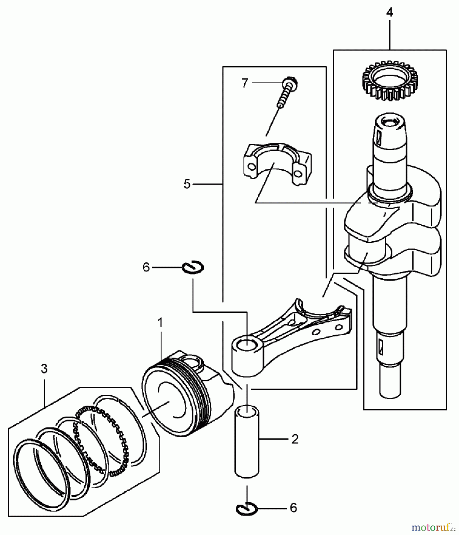  Rasenmäher 22176TE - Toro 53cm Heavy-Duty Recycler Mower (SN: 240000001 - 240999999) (2004) PISTON AND CRANKSHAFT ASSEMBLY