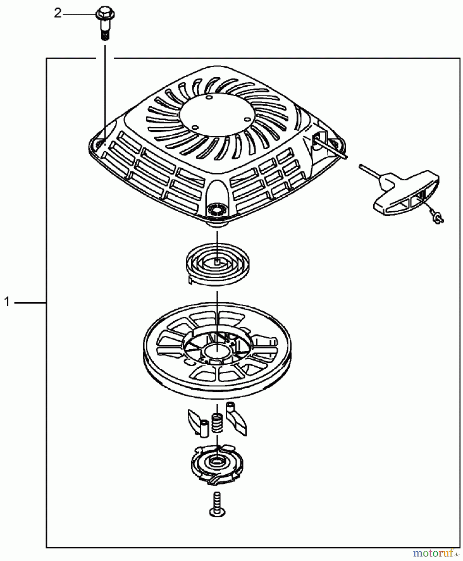  Rasenmäher 22176TE - Toro 53cm Heavy-Duty Recycler Mower (SN: 240000001 - 240999999) (2004) STARTER ASSEMBLY