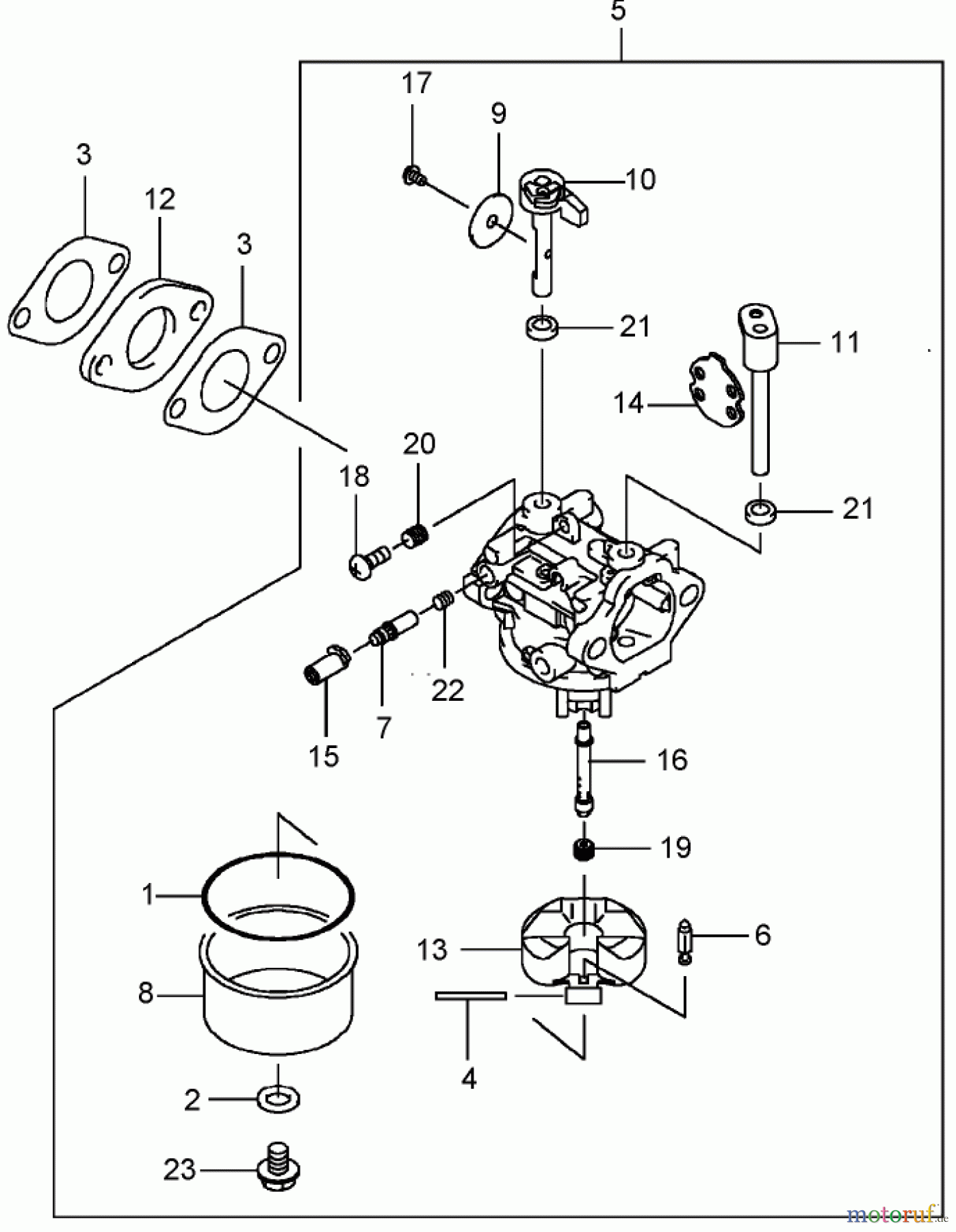  Rasenmäher 22176TE - Toro 53cm Heavy-Duty Recycler Mower (SN: 270000001 - 270999999) (2007) CARBURETOR ASSEMBLY