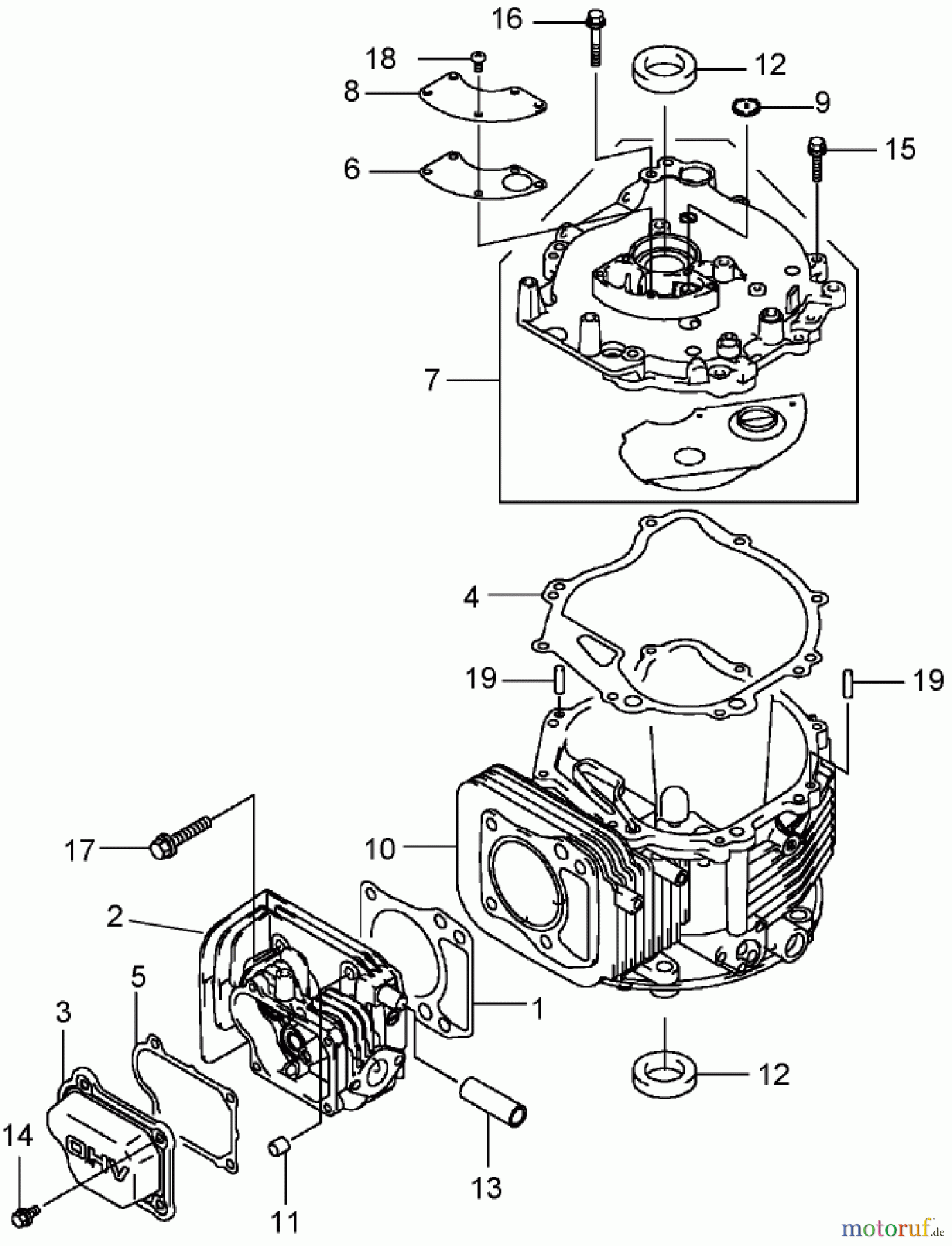  Rasenmäher 22176TE - Toro 53cm Heavy-Duty Recycler Mower (SN: 280000001 - 280999999) (2008) CYLINDER AND CRANKCASE ASSEMBLY