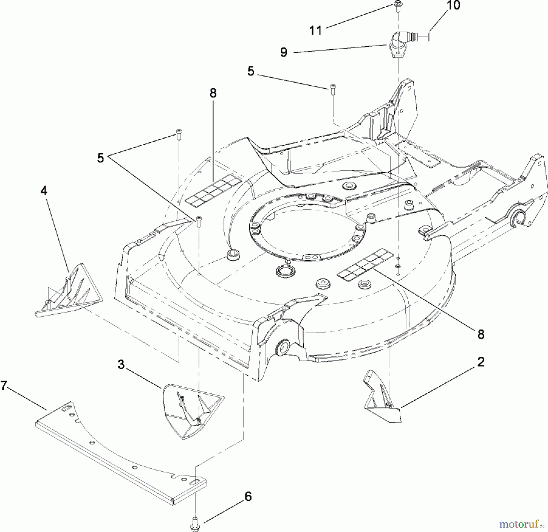  Rasenmäher 22176TE - Toro 53cm Heavy-Duty Recycler Mower (SN: 310000001 - 310999999) (2010) HOUSING ASSEMBLY NO. 98-7142