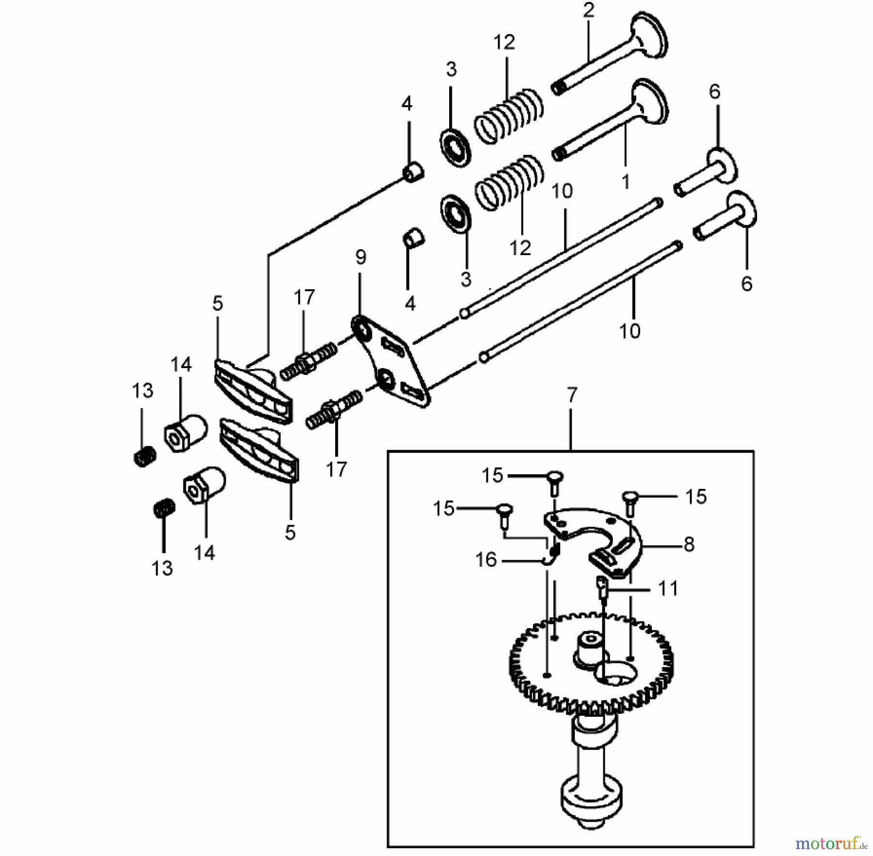  Rasenmäher 22176TE - Toro 53cm Heavy-Duty Recycler Mower (SN: 280000001 - 280999999) (2008) VALVE AND CAMSHAFT ASSEMBLY