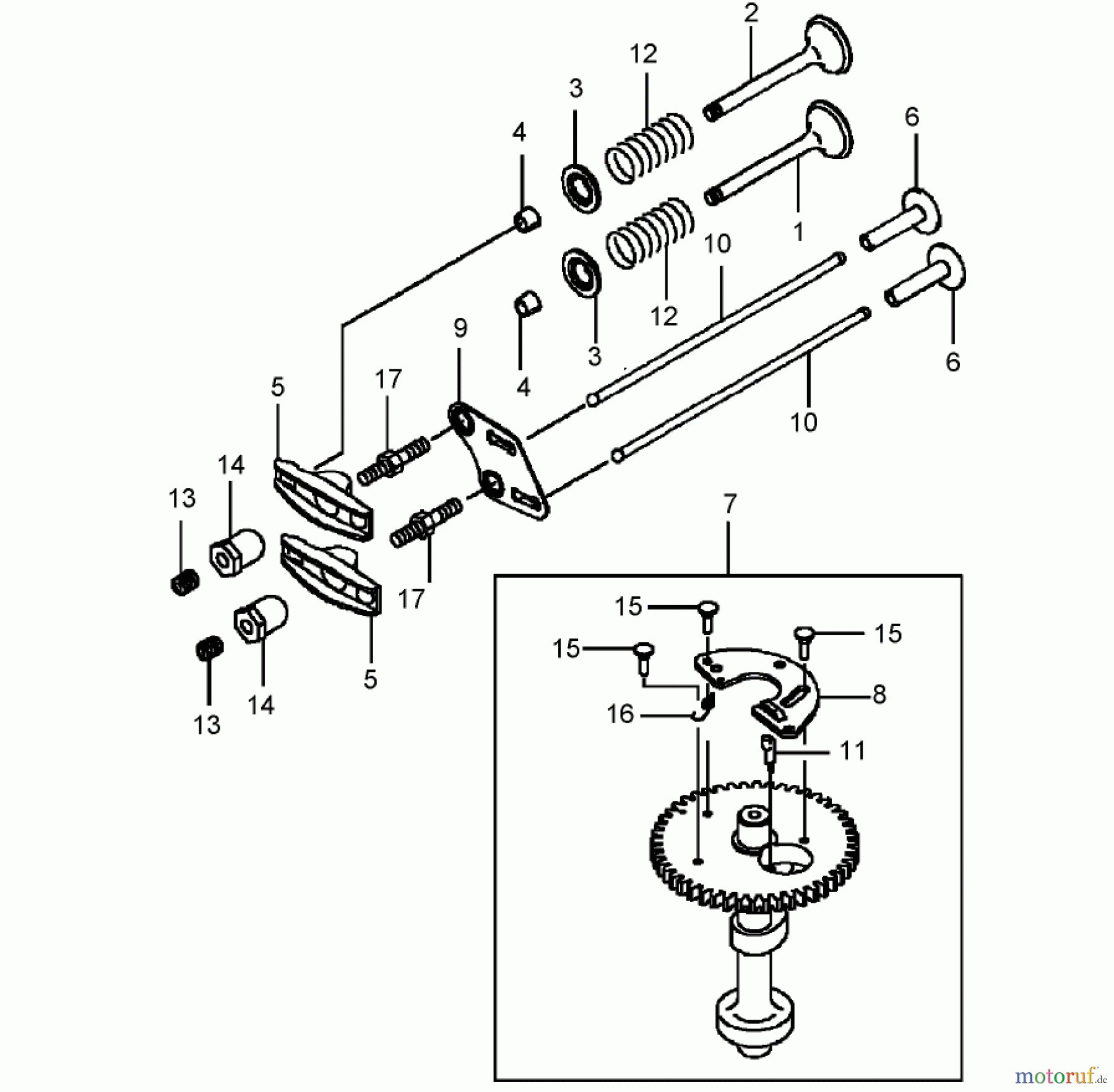  Rasenmäher 22177TE - Toro 53cm Heavy-Duty Recycler Mower (SN: 240000001 - 240999999) (2004) VALVE AND CAMSHAFT ASSEMBLY