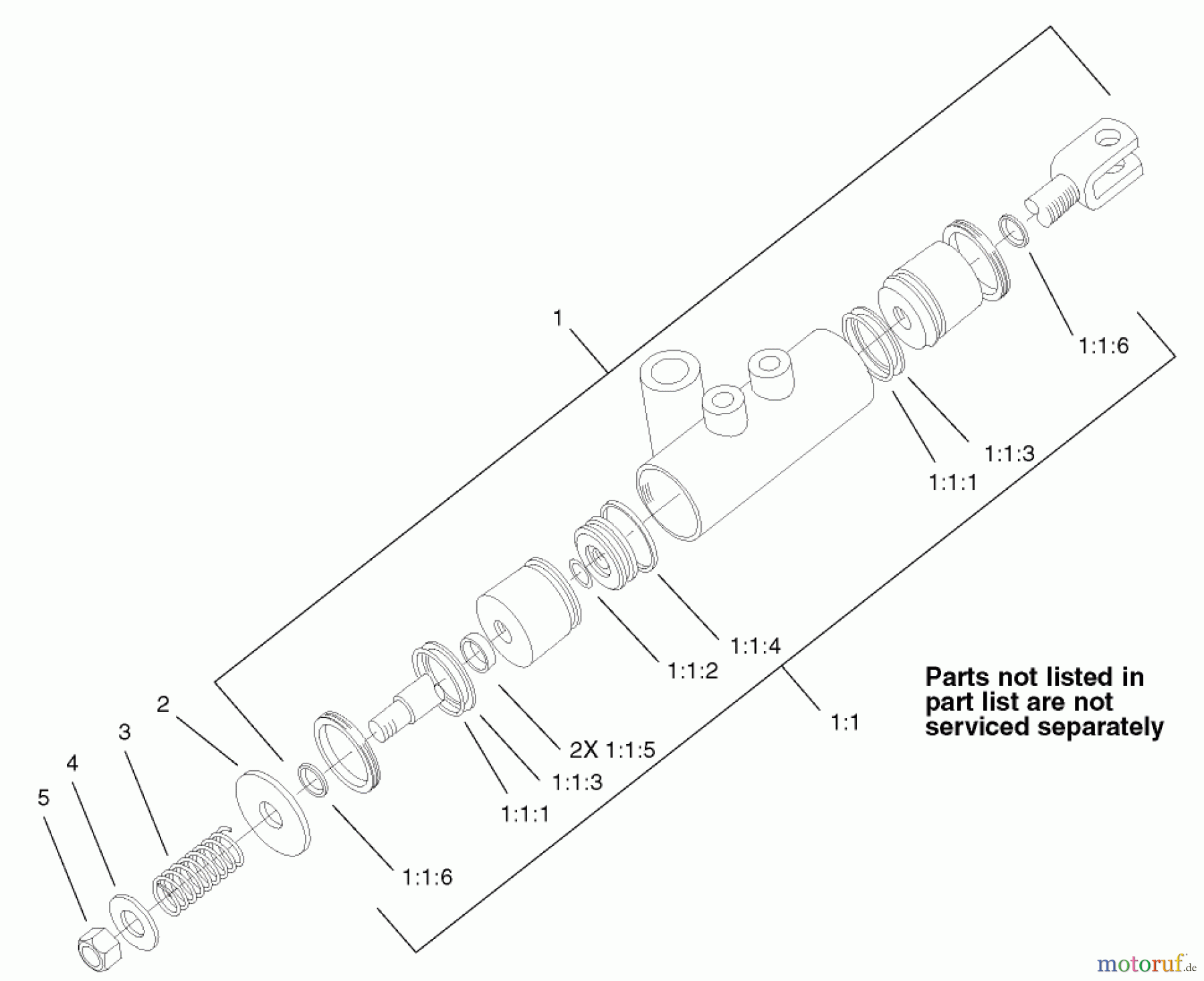  Compact Utility Attachments 22429 - Toro Stump Grinder, Dingo Compact Utility Loaders (SN: 220000001 - 220000200) (2002) HYDRAULIC CYLINDER ASSEMBLY NO. 104-6094