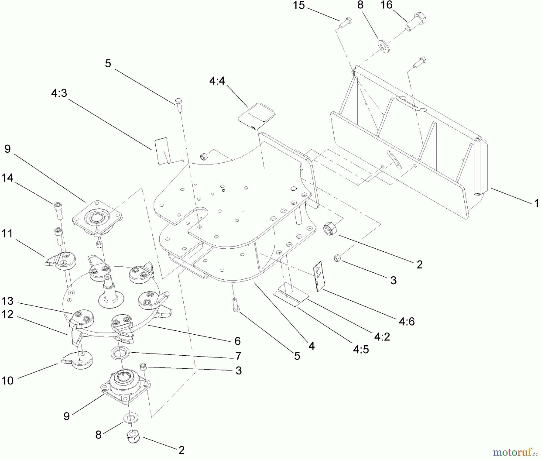  Compact Utility Attachments 22429 - Toro Stump Grinder, Dingo Compact Utility Loaders (SN: 280000001 - 280999999) (2008) GRINDER FRAME AND HEAD ASSEMBLY