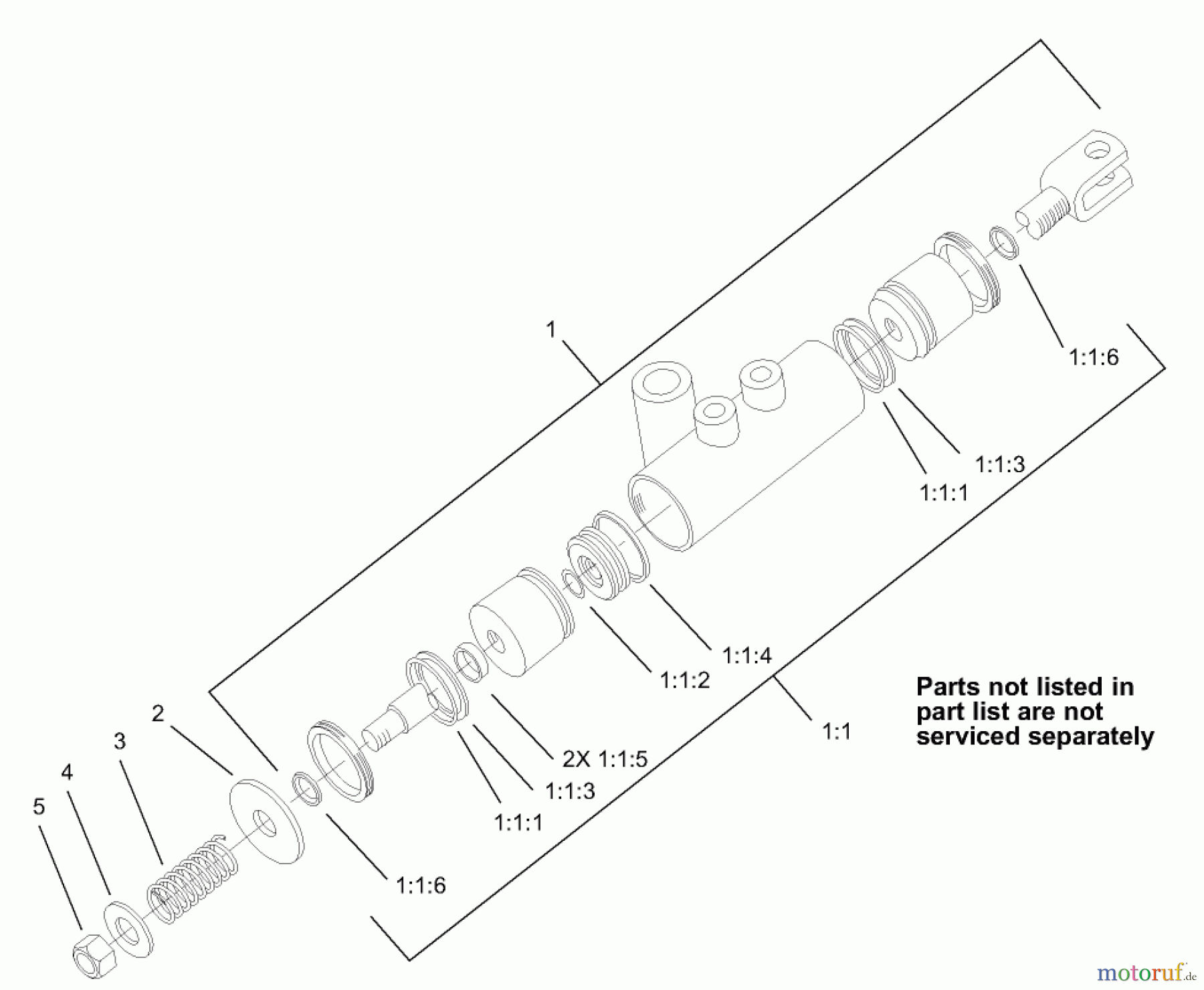  Compact Utility Attachments 22429 - Toro Stump Grinder, Dingo Compact Utility Loaders (SN: 260000001 - 260999999) (2006) HYDRAULIC CYLINDER ASSEMBLY NO. 104-6094