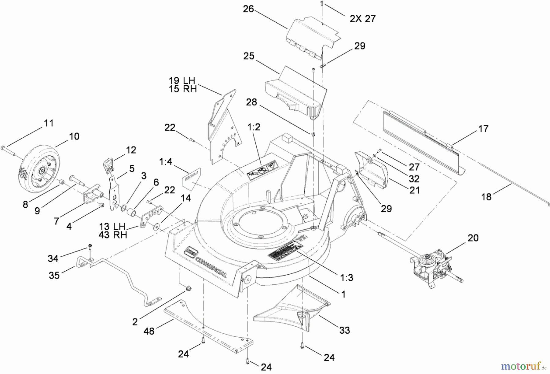  Rasenmäher 22178TE - Toro 53cm Heavy-Duty Rear Bagger Mower (SN: 290000001 - 290999999) (2009) HOUSING ASSEMBLY