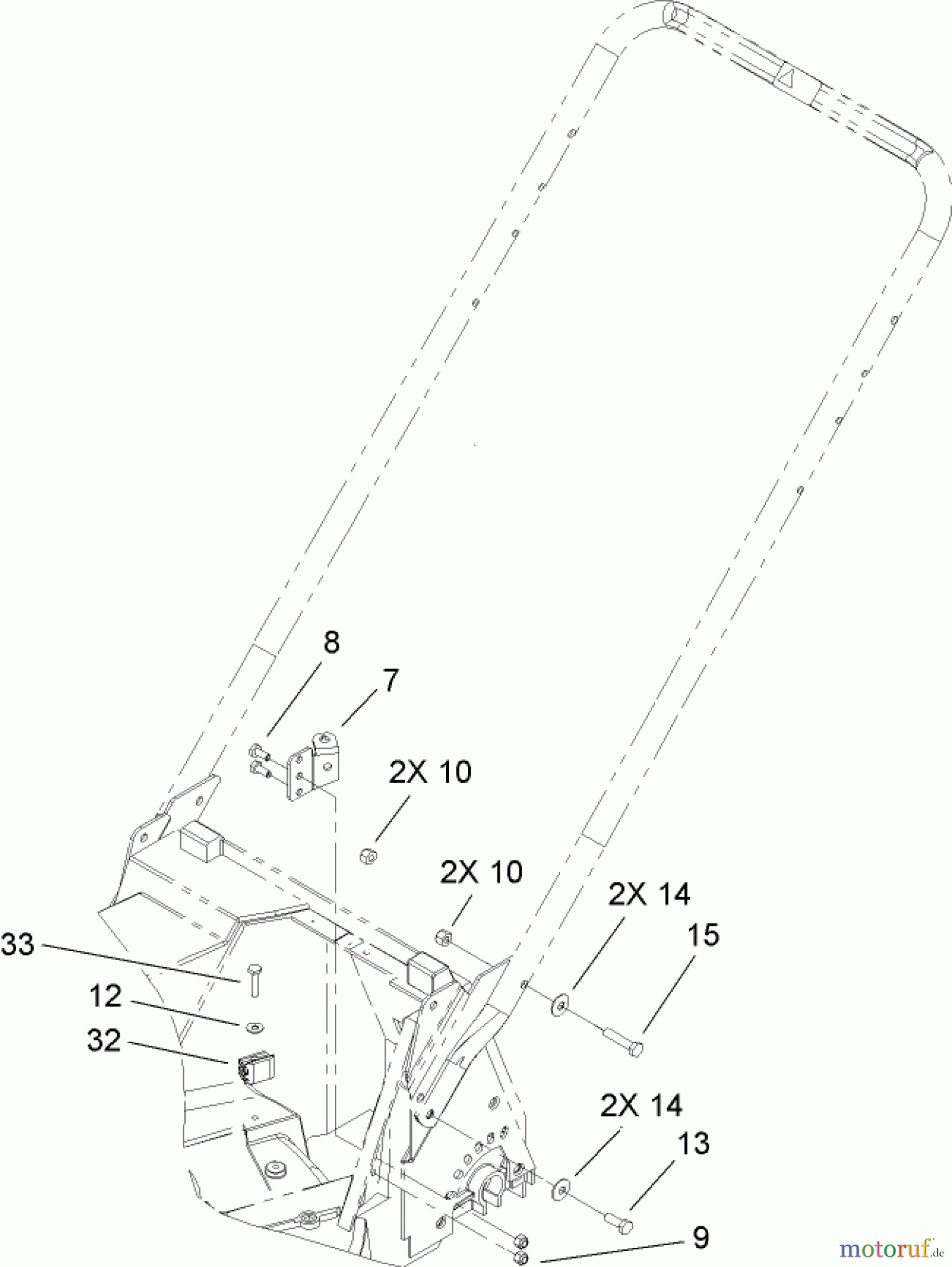  Rasenmäher 22179TE - Toro 53cm Heavy-Duty Rear Bagger Mower (SN: 260000001 - 260999999) (2006) HANDLE AND BAIL ASSEMBLY