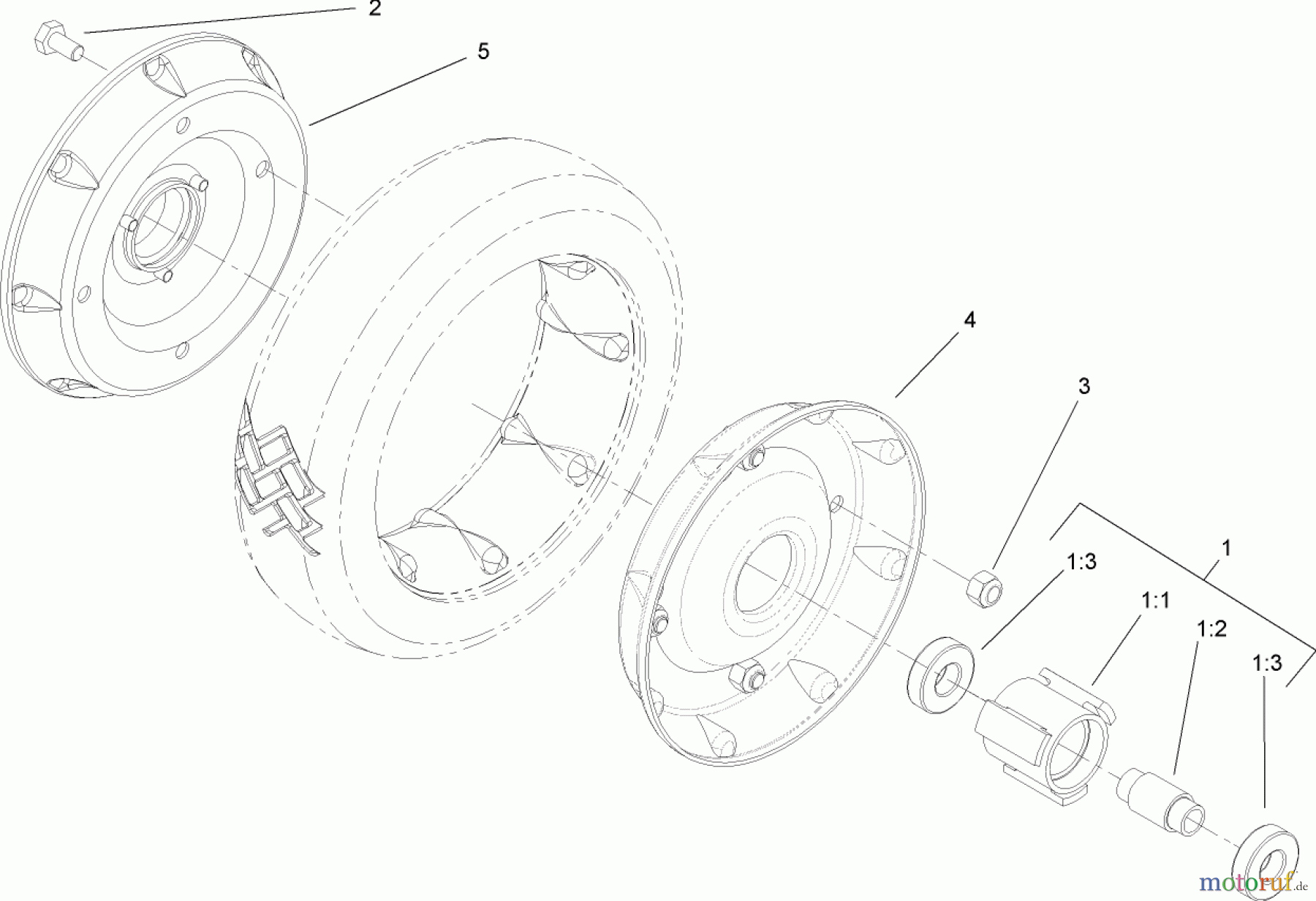  Rasenmäher 22179TE - Toro 53cm Heavy-Duty Rear Bagger Mower (SN: 260000001 - 260999999) (2006) REAR WHEEL ASSEMBLY NO. 100-2860