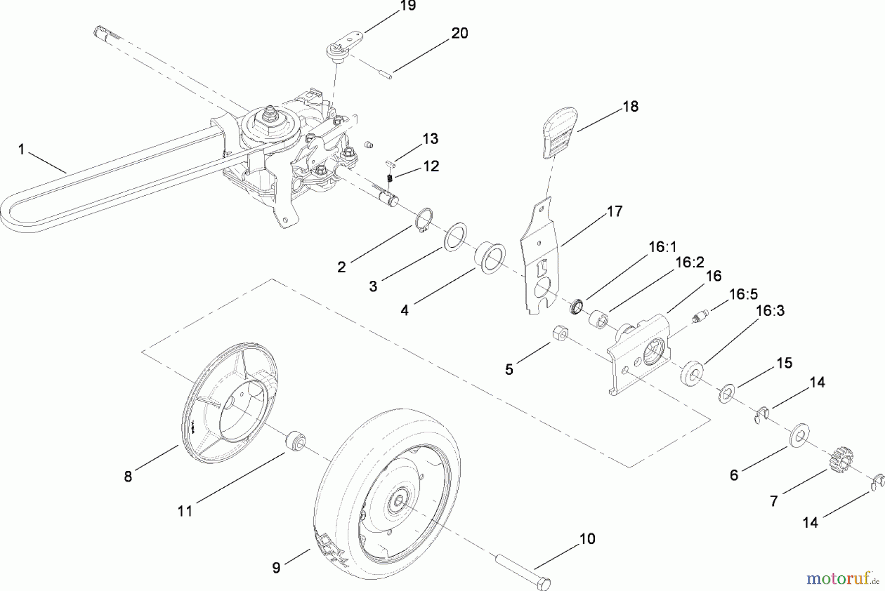  Rasenmäher 22179TE - Toro 53cm Heavy-Duty Rear Bagger Mower (SN: 270004001 - 270999999) (2007) REAR SUSPENSION ASSEMBLY