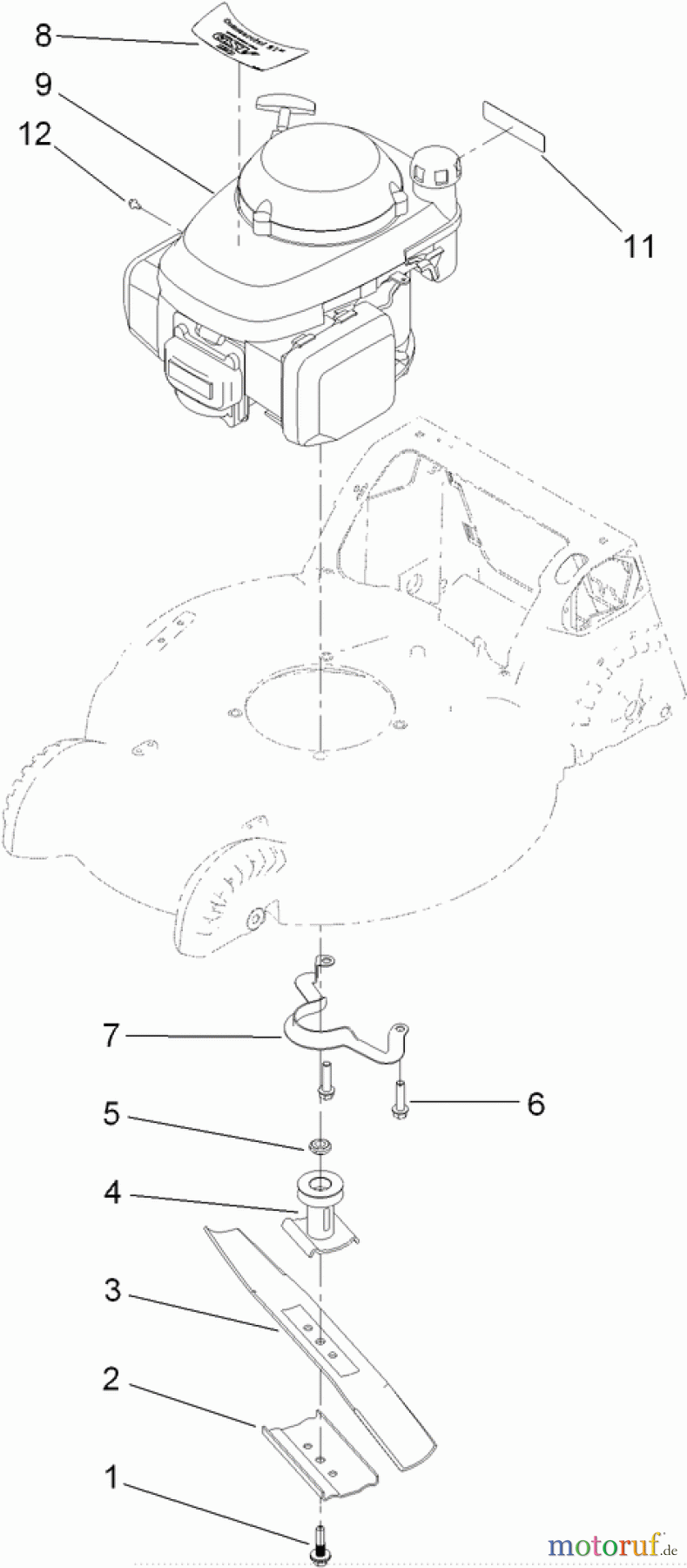  Rasenmäher 22186TE - Toro Commercial 53cm Mower (SN: 314000001 - 314999999) (2014) ENGINE AND BLADE ASSEMBLY