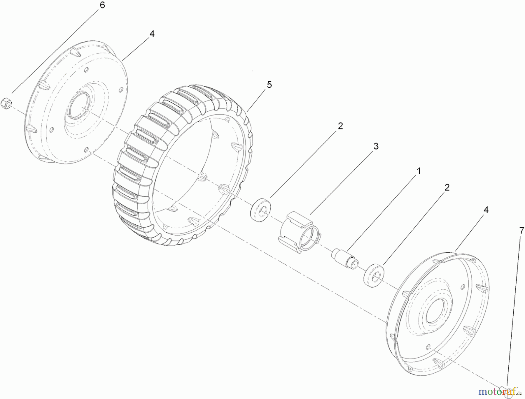  Rasenmäher 22186TE - Toro Commercial 53cm Mower (SN: 312000001 - 312999999) (2012) WHEEL ASSEMBLY NO. 117-5252