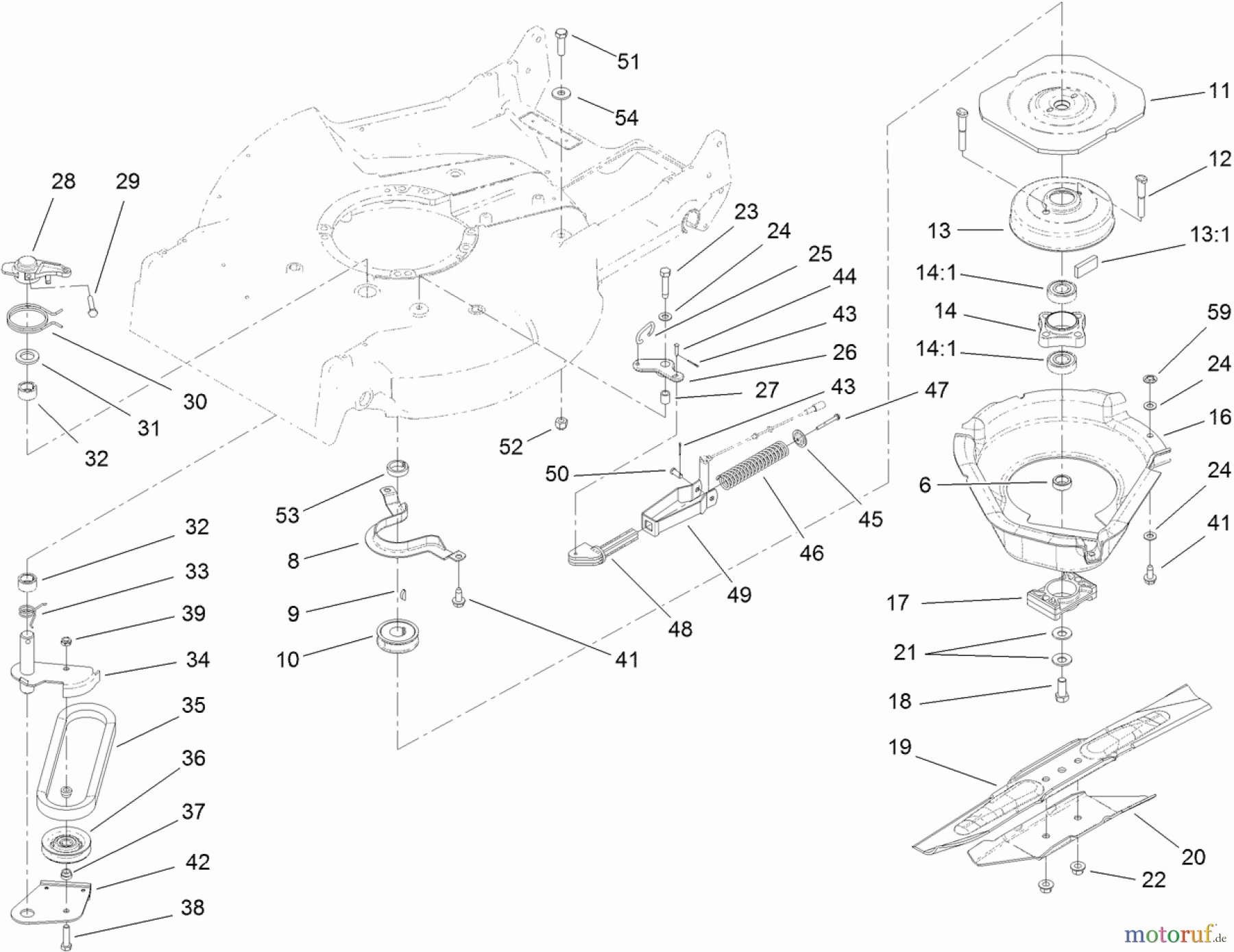  Rasenmäher 22188TE - Toro 53cm Heavy-Duty Recycler Walk-Behind Mower (SN: 312000001 - 312999999) (2012) BLADE BRAKE ASSEMBLY