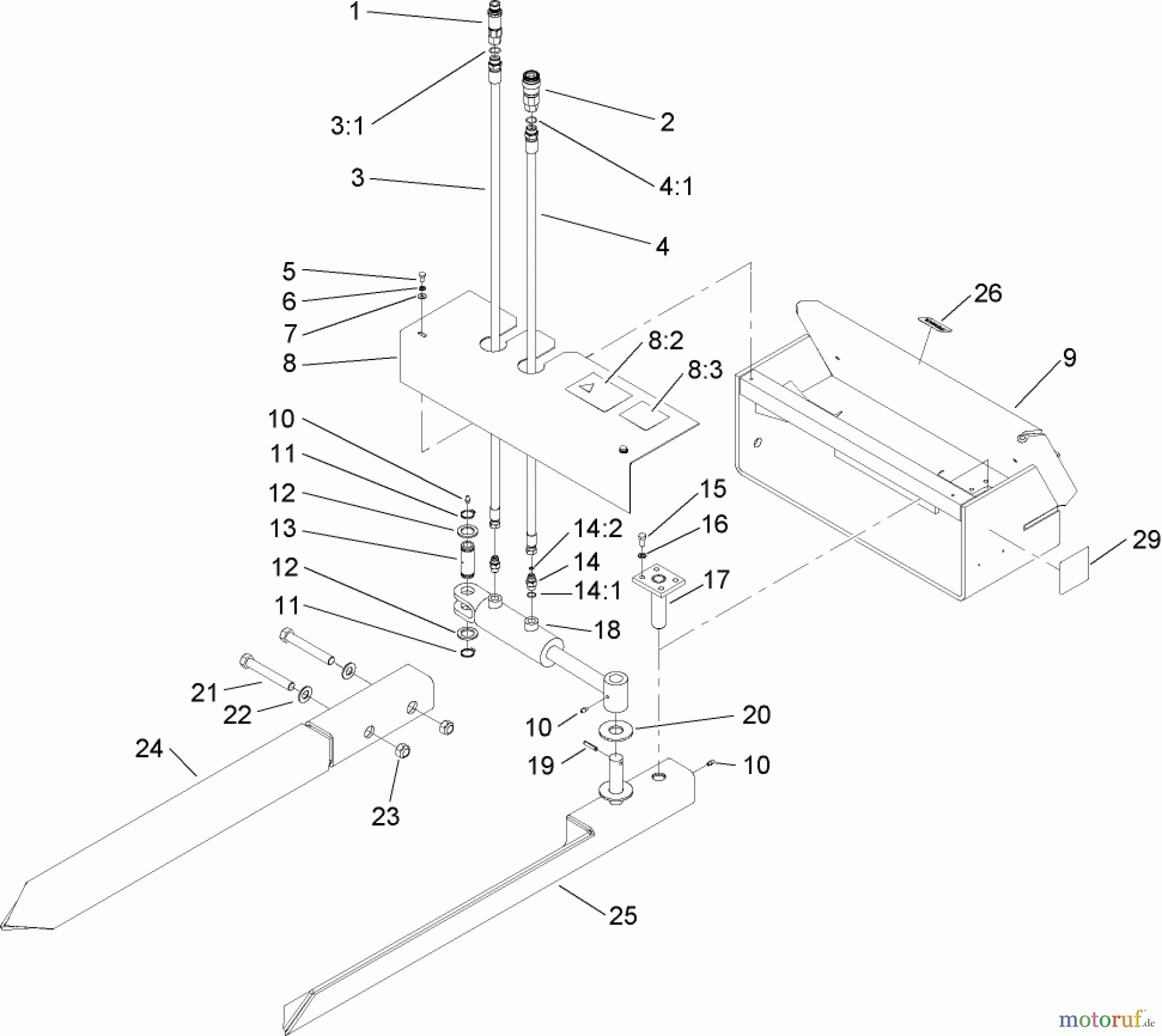  Compact Utility Attachments 22438 - Toro Tree Forks, Dingo Compact Utility Loaders (SN: 250000001 - 250999999) (2005) TREE FORK ASSEMBLY