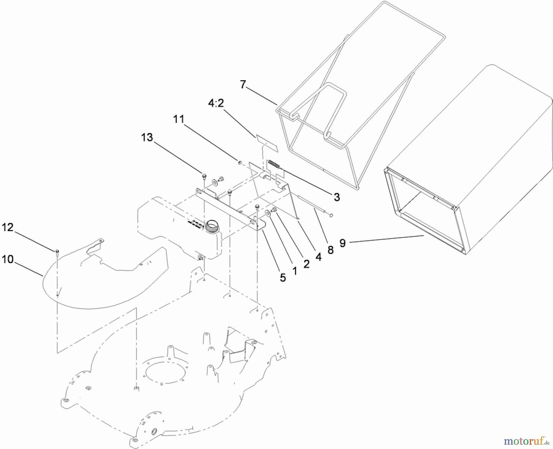  Rasenmäher 22200TE - Toro 66cm Heavy-Duty Rear Bagger Lawn Mower (SN: 280000001 - 280999999) (2008) BAG AND DOOR ASSEMBLY