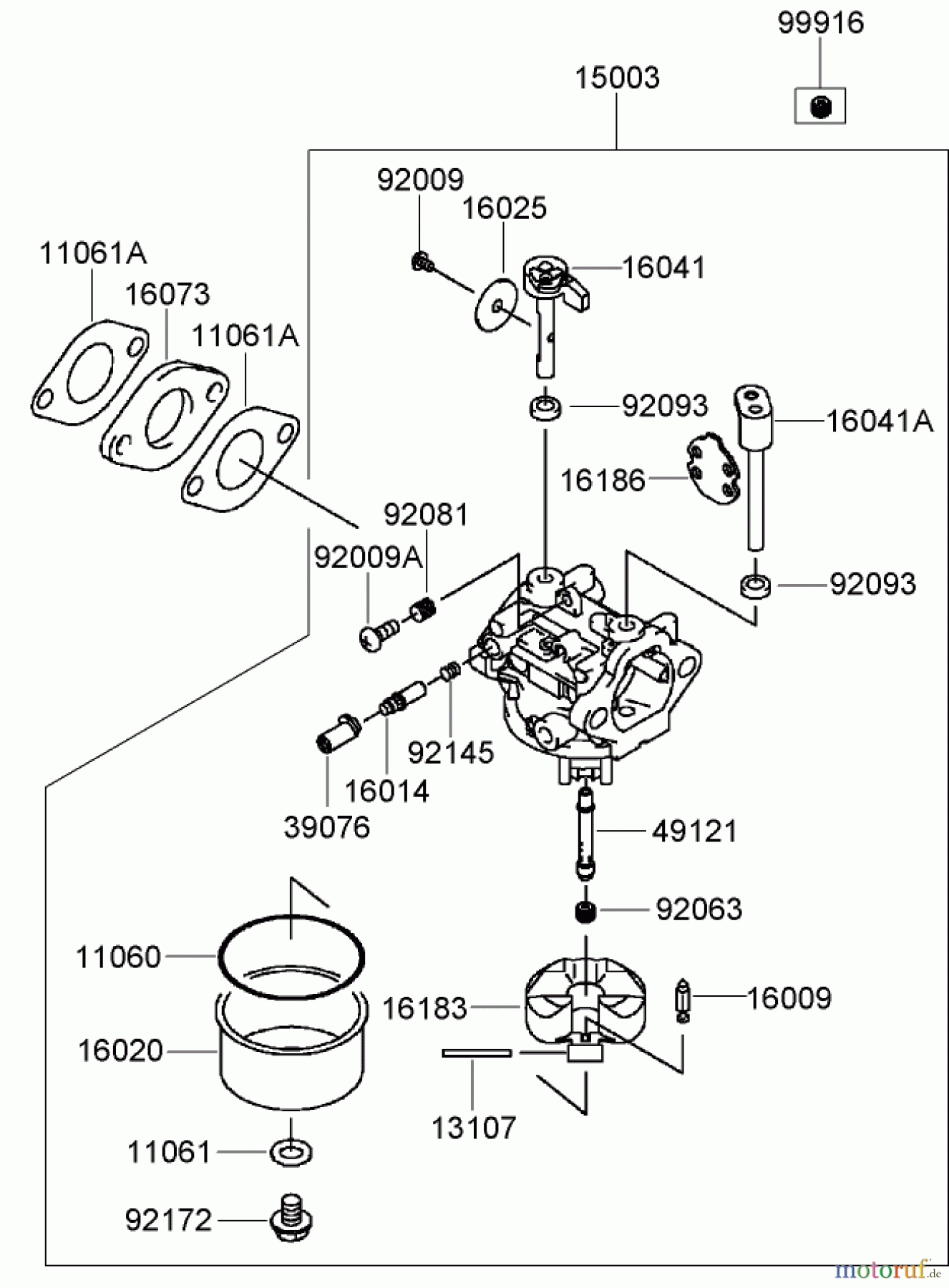  Rasenmäher 22200TE - Toro 66cm Heavy-Duty Rear Bagger Lawn Mower (SN: 280000001 - 280999999) (2008) CARBURETOR ASSEMBLY KAWASAKI FJ180V-AS64