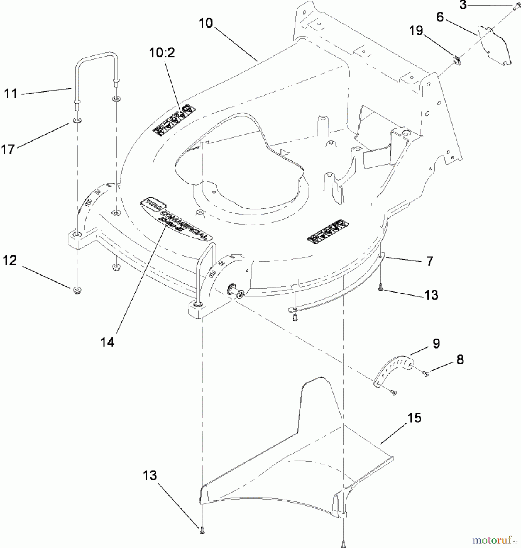  Rasenmäher 22200TE - Toro 66cm Heavy-Duty Rear Bagger Lawn Mower (SN: 280000001 - 280999999) (2008) HOUSING ASSEMBLY