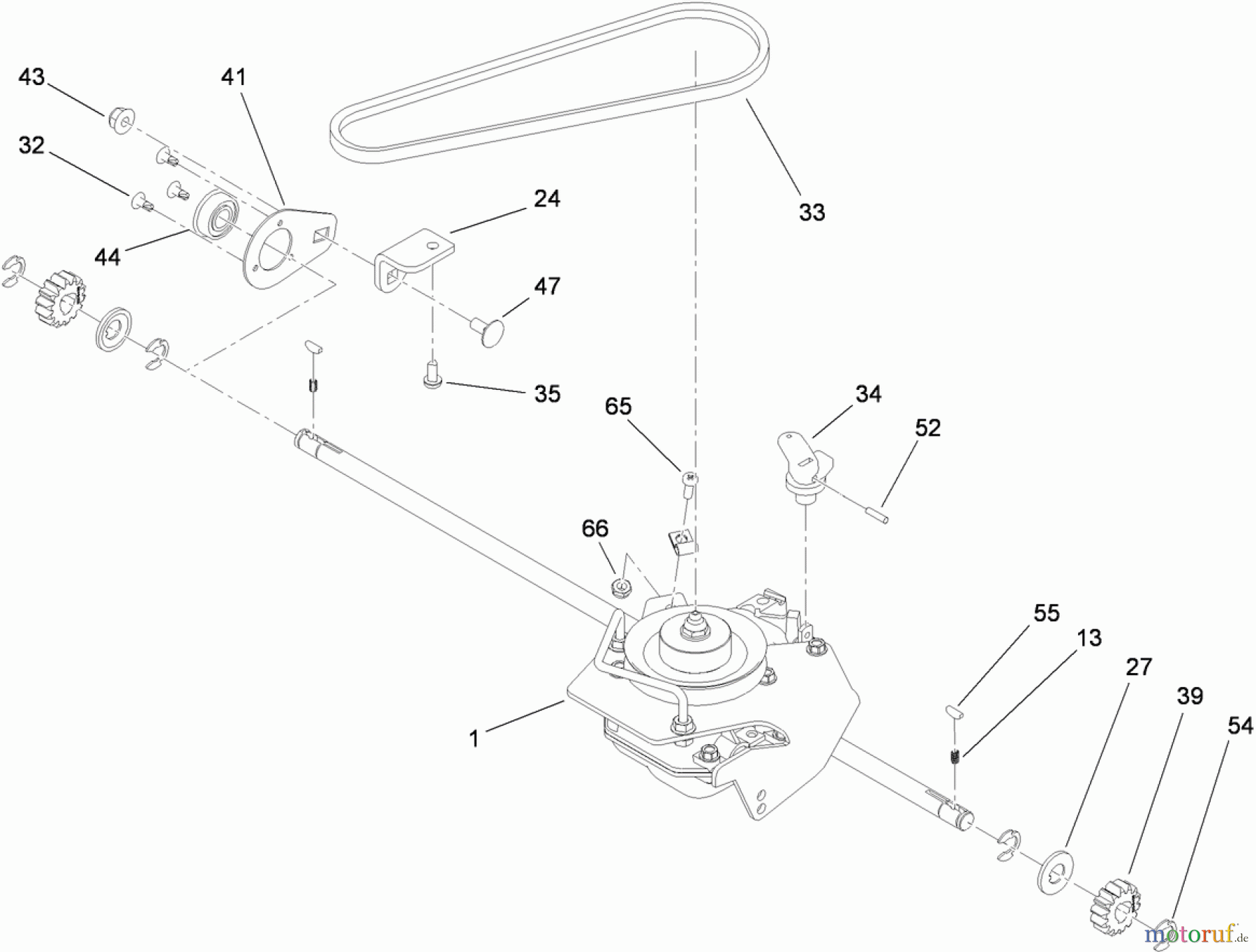  Rasenmäher 22200TE - Toro 66cm Heavy-Duty Rear Bagger Lawn Mower (SN: 310000001 - 310999999) (2010) GEAR CASE AND PINION ASSEMBLY