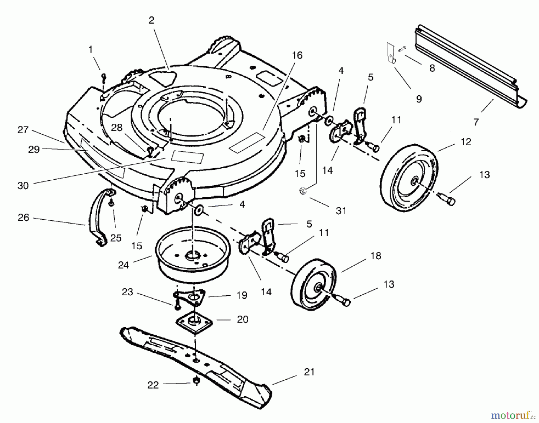  Rasenmäher 22240 - Toro Side Discharge Mower (SN: 7900001 - 7999999) (1997) HOUSING ASSEMBLY